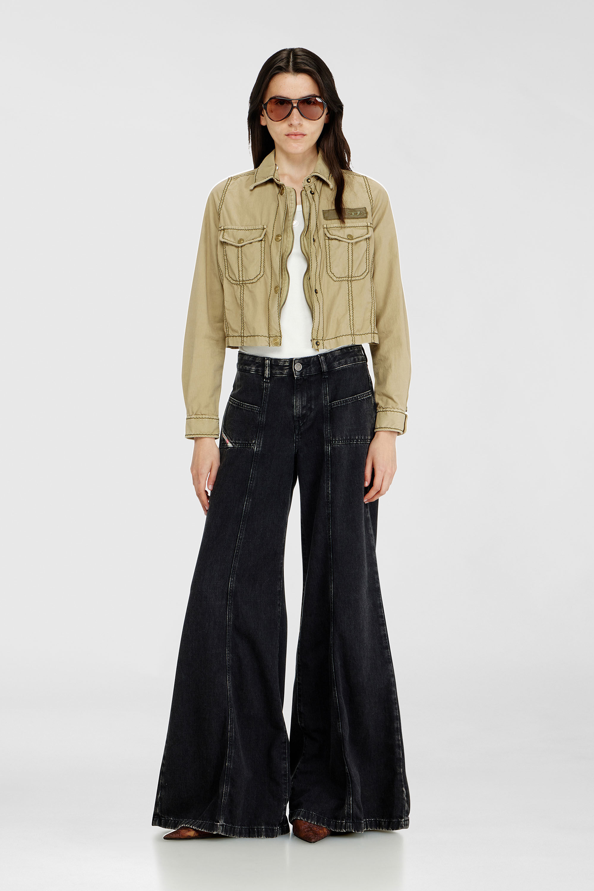 Women's Flare Jeans | Black/Dark grey | Diesel D-Akii