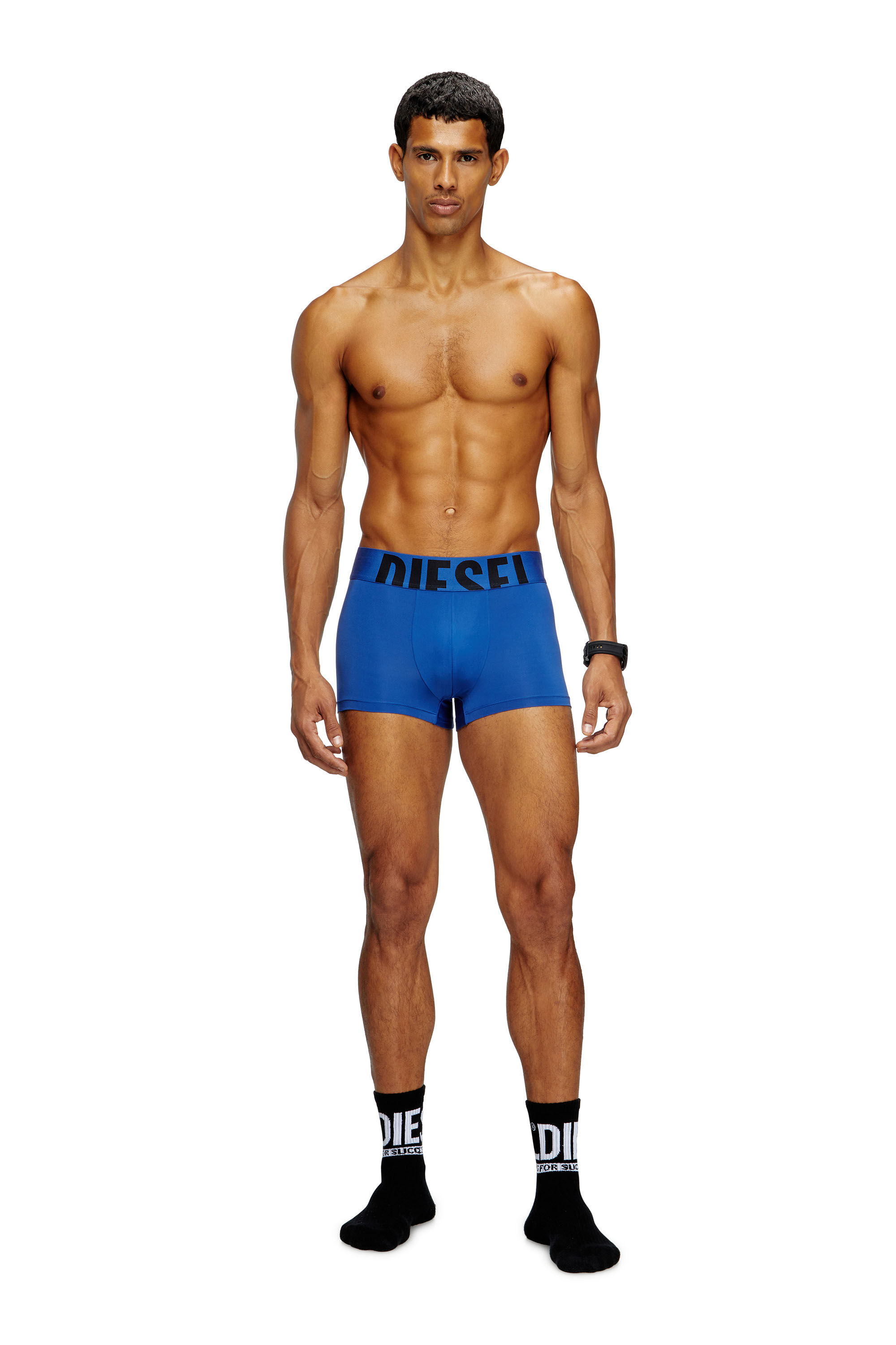 Diesel - DAMIEN-D-POP-55, Man's Boxer briefs with cut-off logo in Blue - 1
