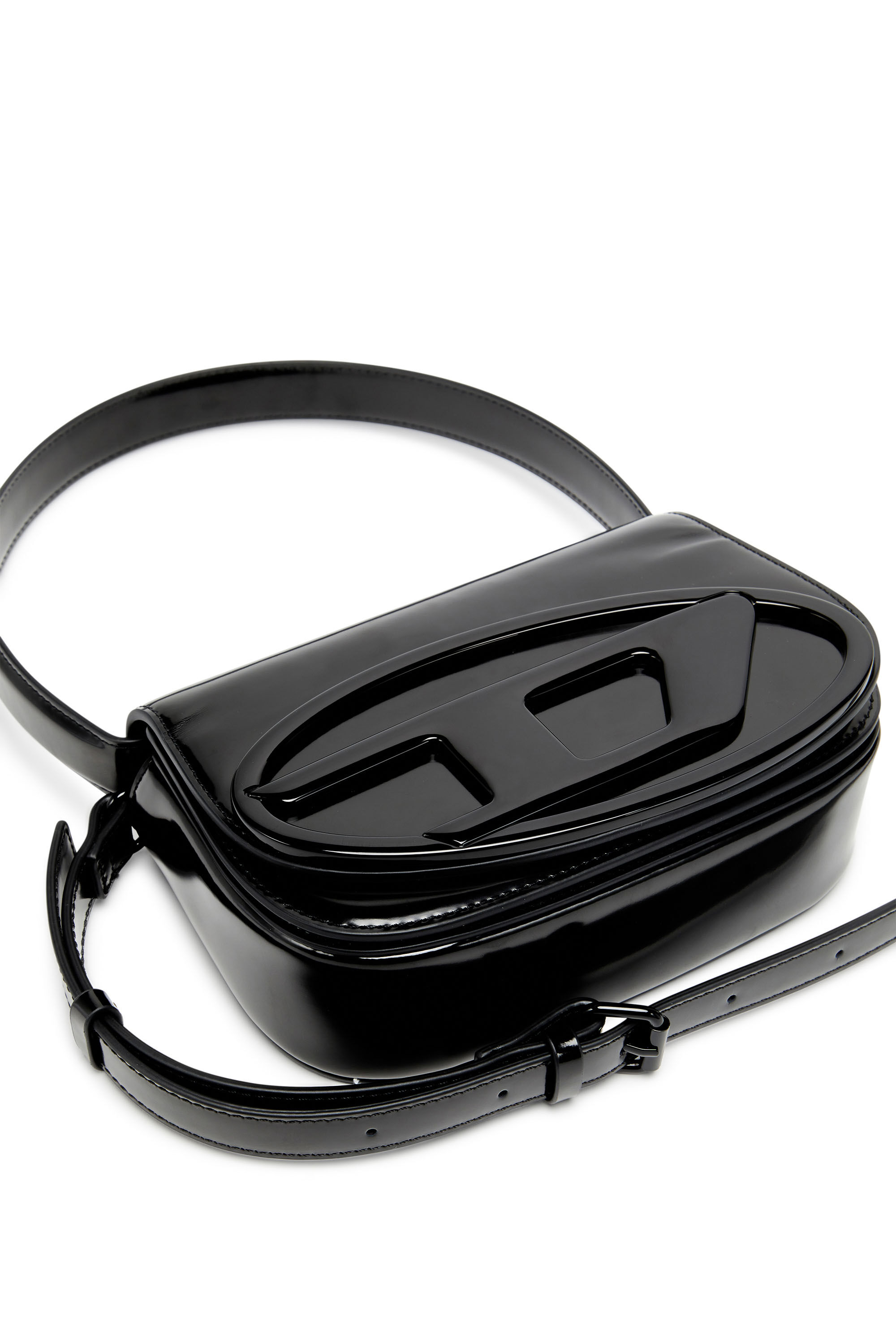 Women's 1DR-Iconic shoulder bag in mirrored leather | Black Women's 1DR-Iconic shoulder bag in mirrored leather | Black