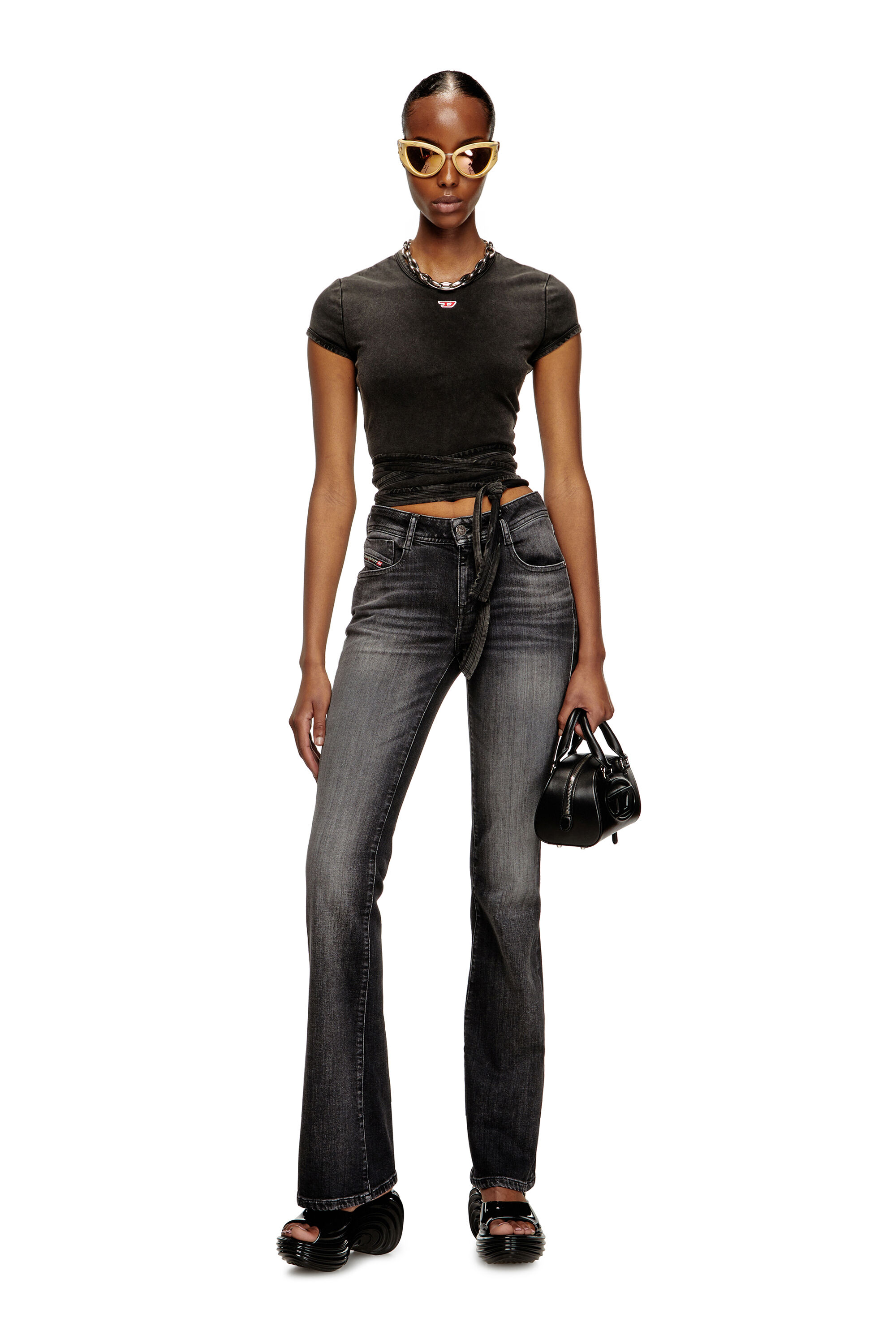 Women's Platform mule in Melflex® | Black | Diesel