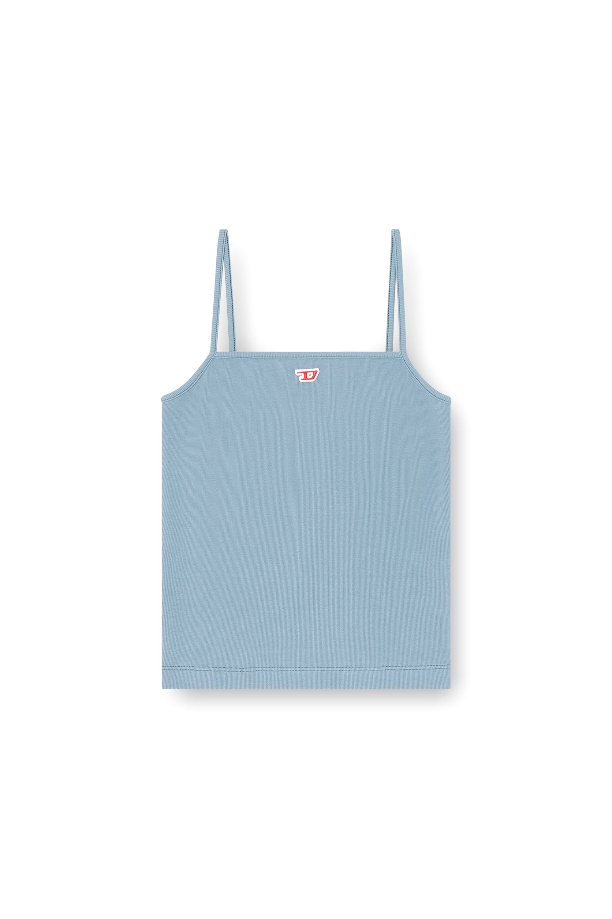 Diesel - T-HOP-D, Woman's Cami top with embroidered D patch in Light Blue - 2
