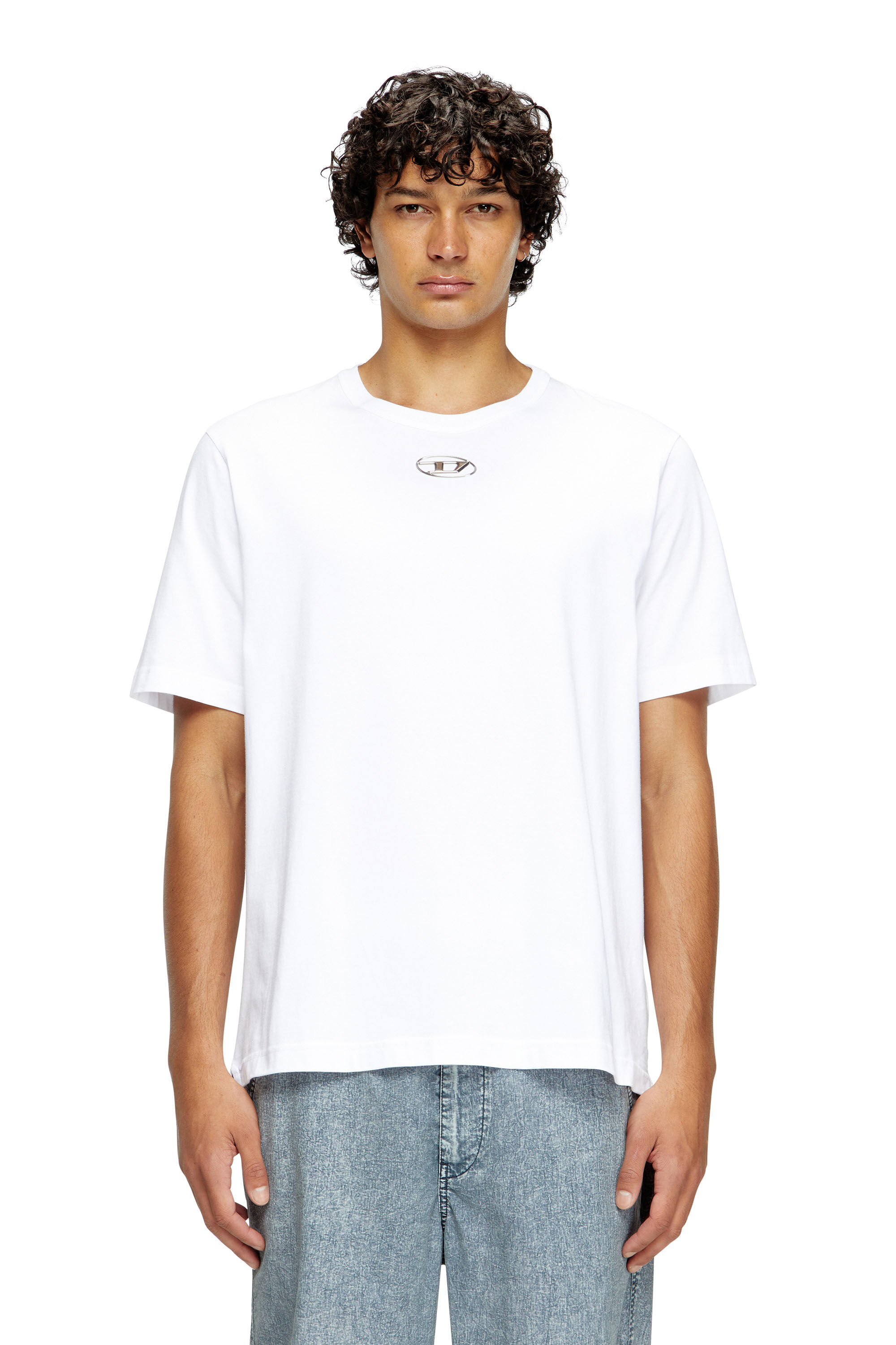 Men's T-shirt with injection moulded logo | White | Diesel