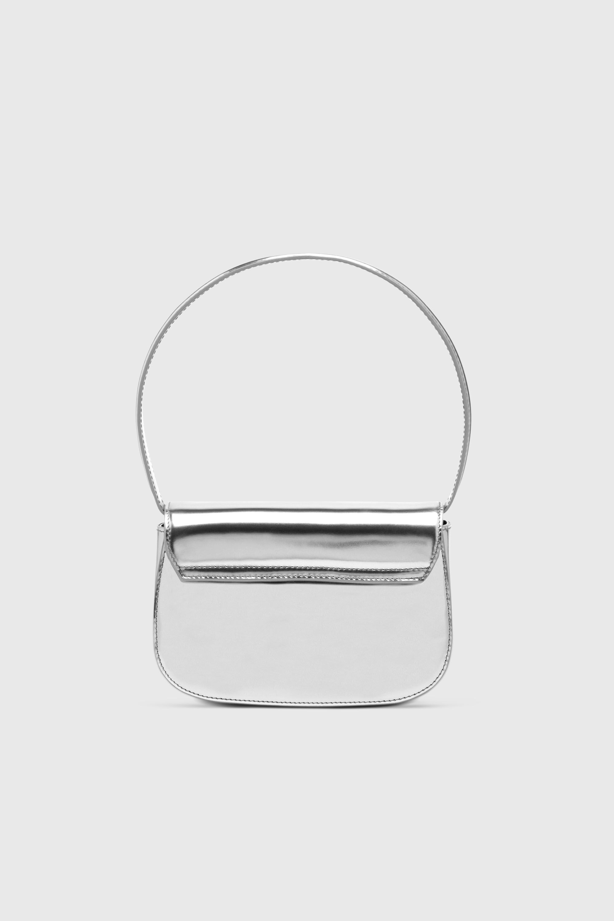 Women's 1DR-Iconic shoulder bag in mirrored leather | Silver