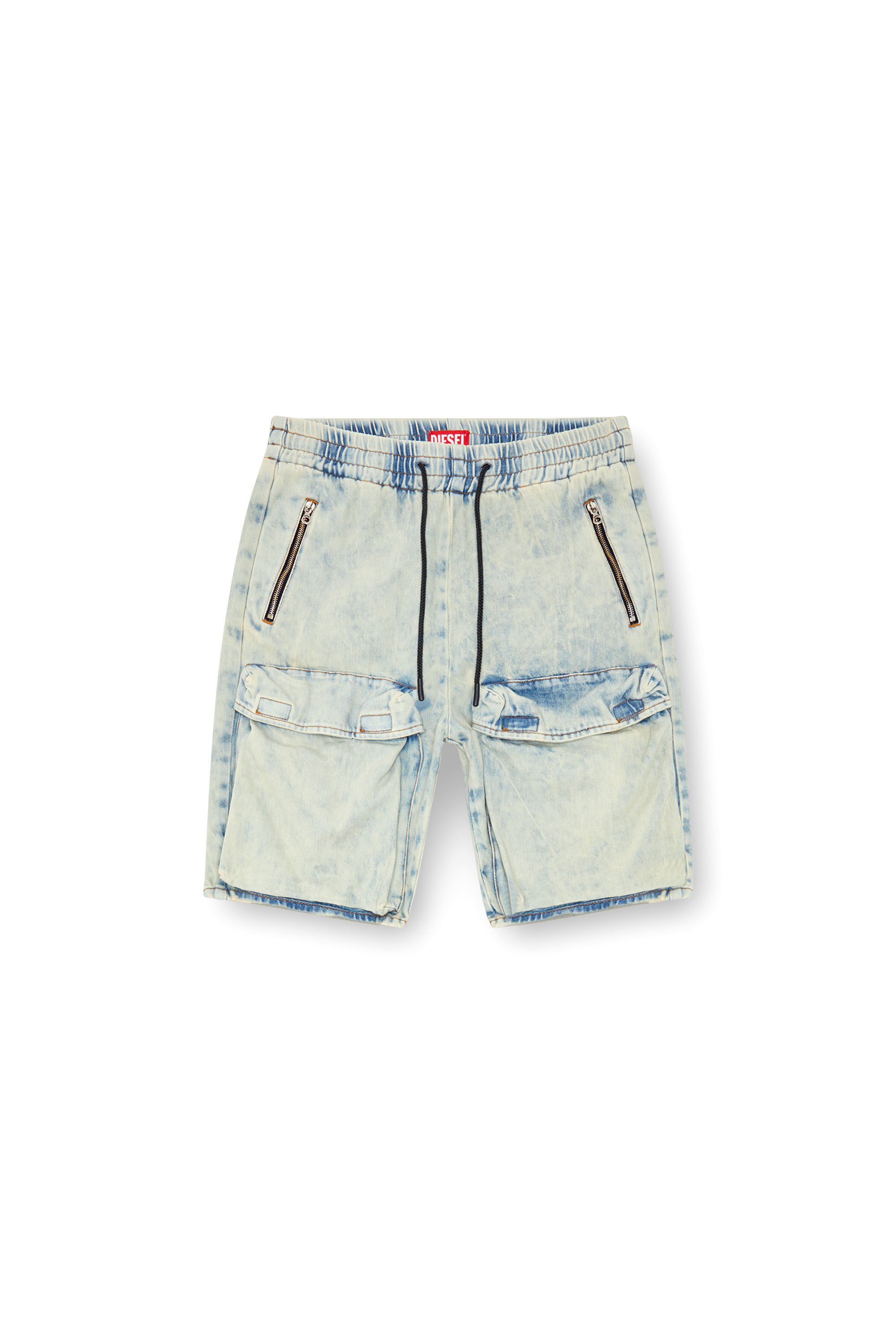 Diesel - D-RIDE-S, Woman's Denim cargo shorts in Light Blue - 2