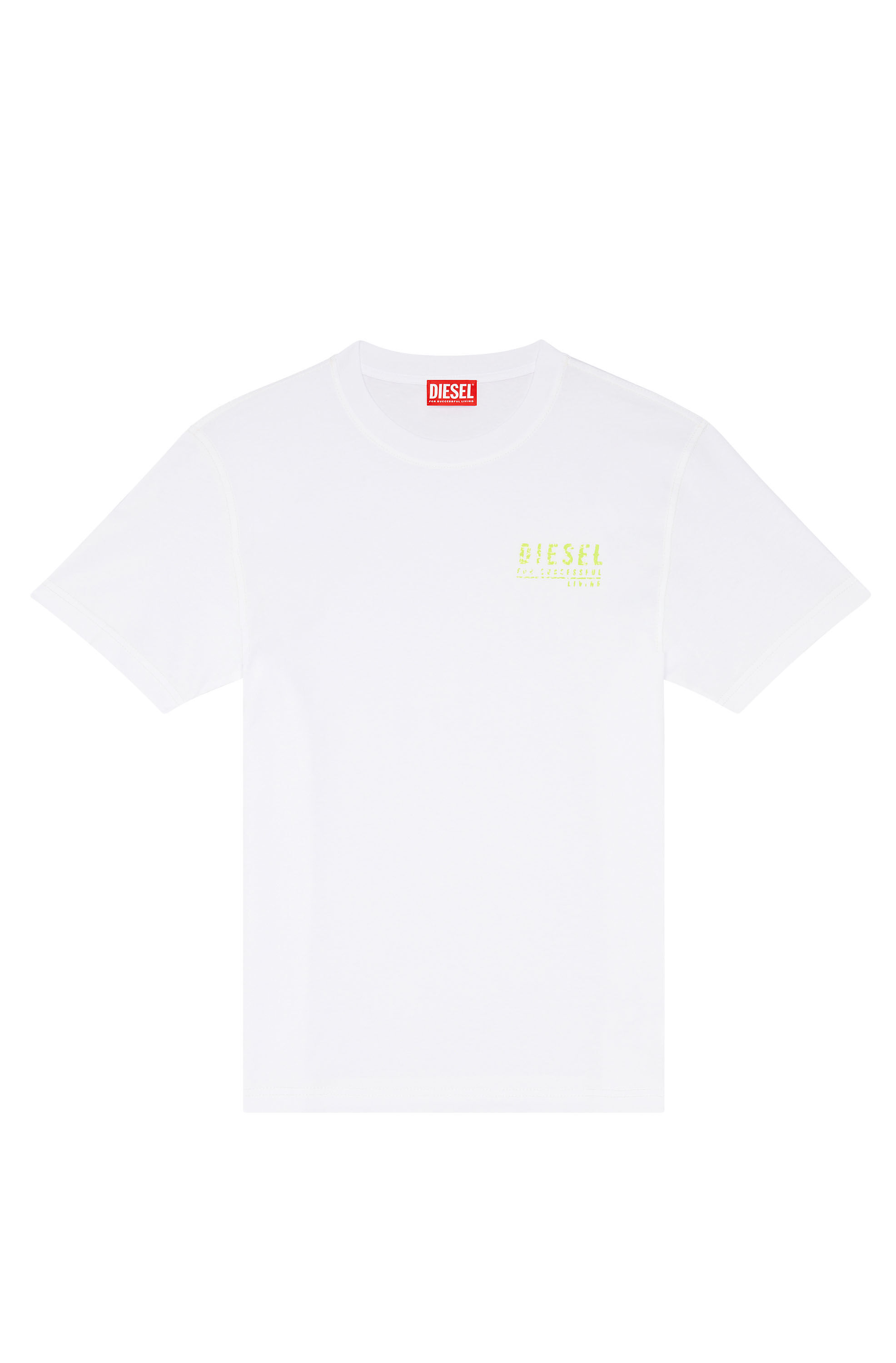 Diesel - T-DIEGOR-K72, Man's T-shirt with mottled logo print in White - 1