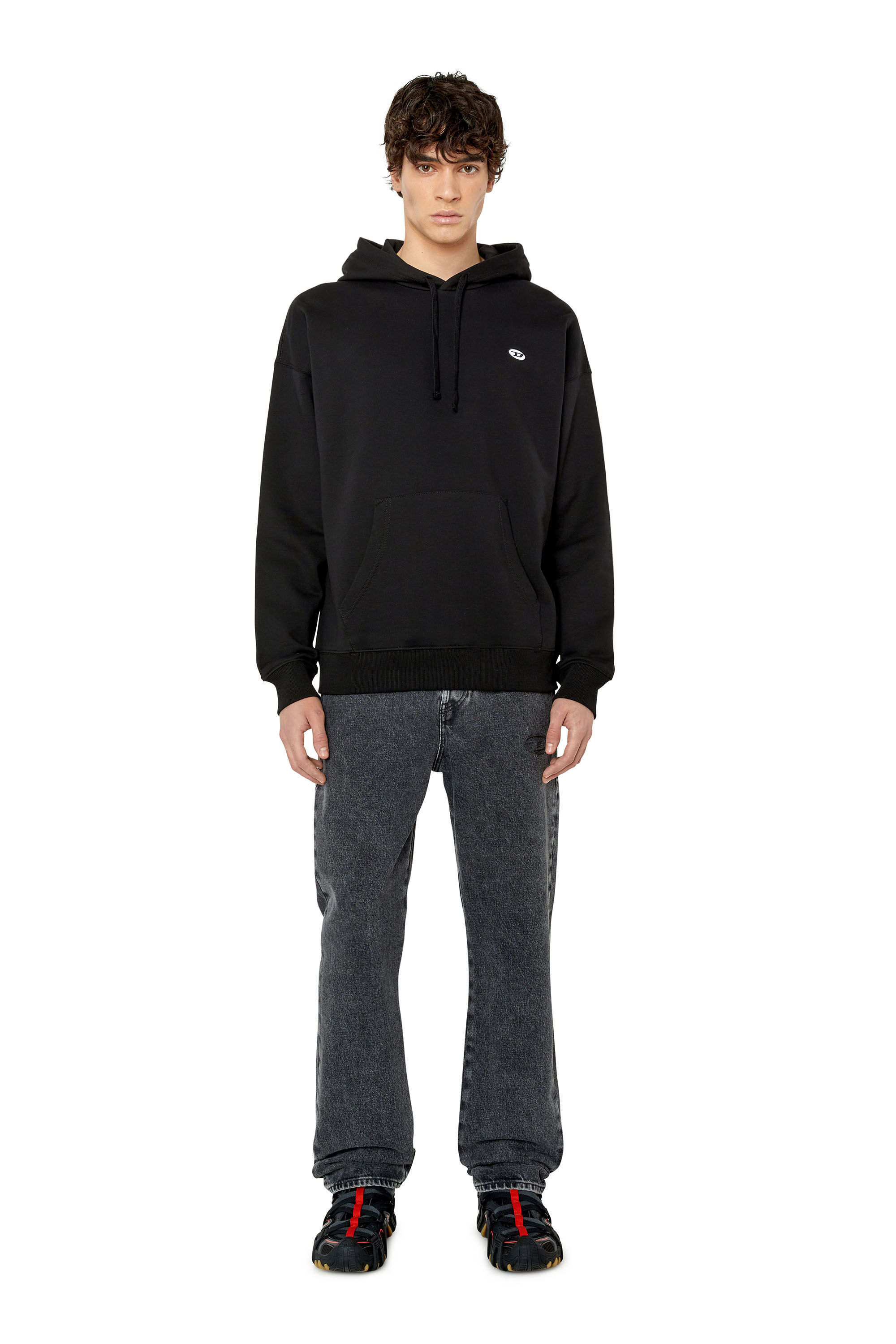 国内直営【DIESEL】S-ROB-HOOD-DOVAL-PJ スウェットパーカー S-ROB-HOOD-DOVAL-PJ Man: Hoodie with oval D patch | Diesel