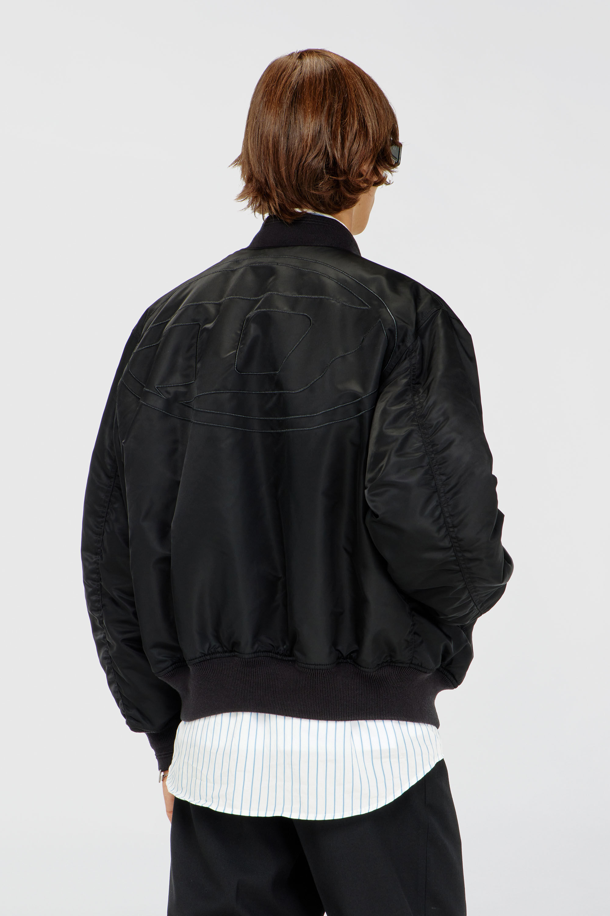 Diesel - W-TYPE-D1, Man's Padded bomber jacket with Oval D embroidery in Black - 4