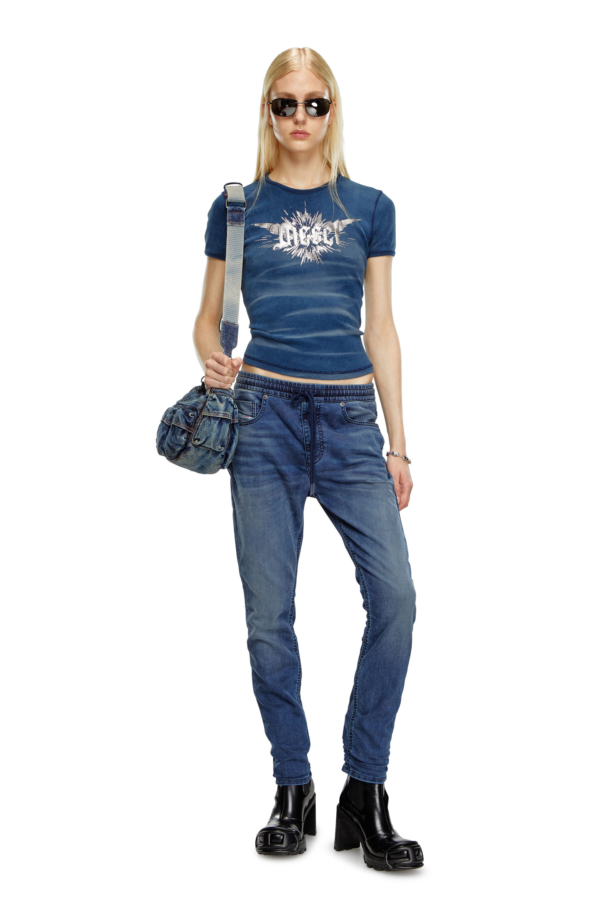 Diesel - Woman's Boyfriend 2031 D-Krailey Joggjeans® 068LX, Dark Blue - 1