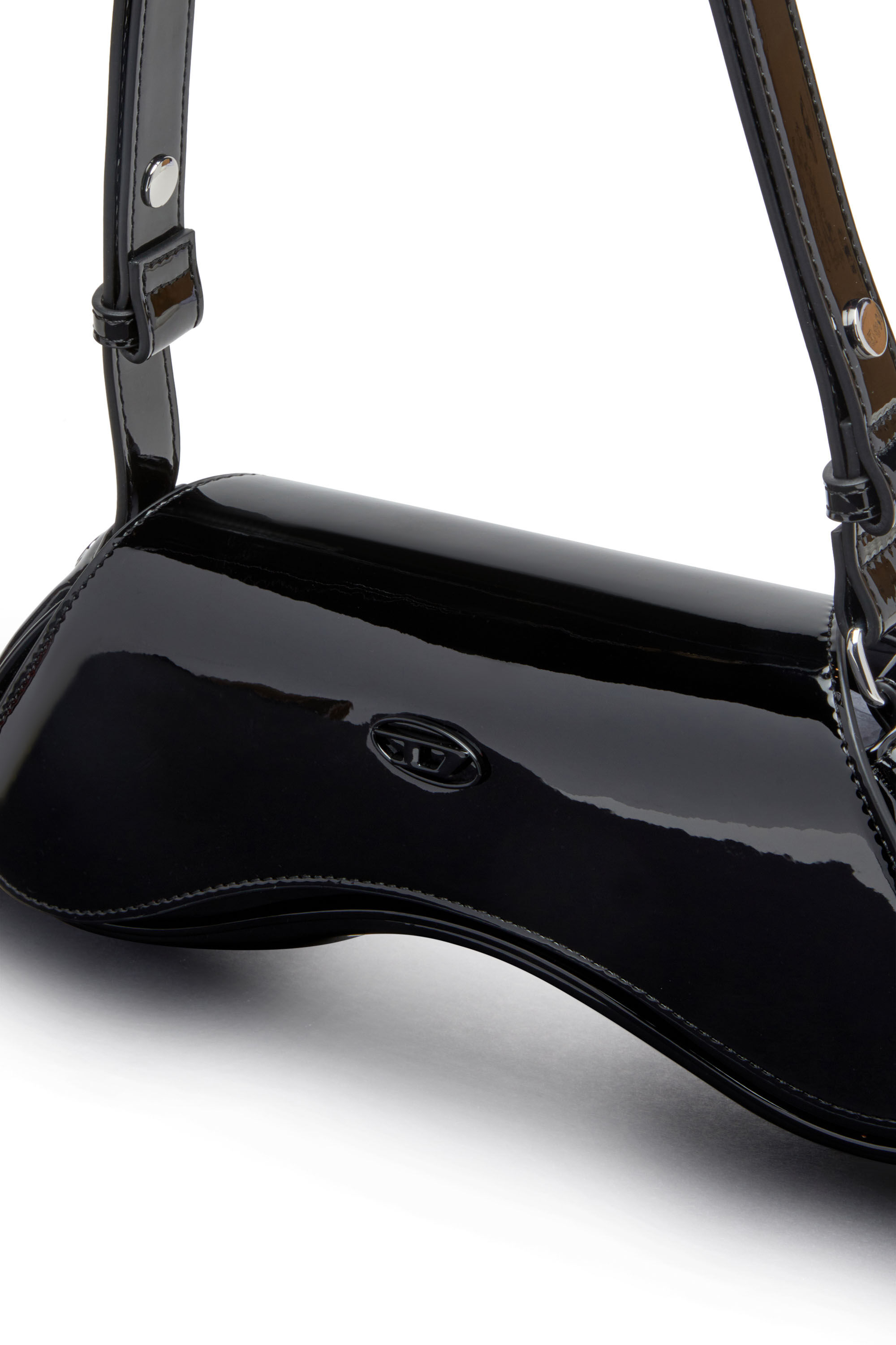 Diesel - PLAY CROSSBODY, Woman's Play-Crossbody bag in glossy PU in Black - 6