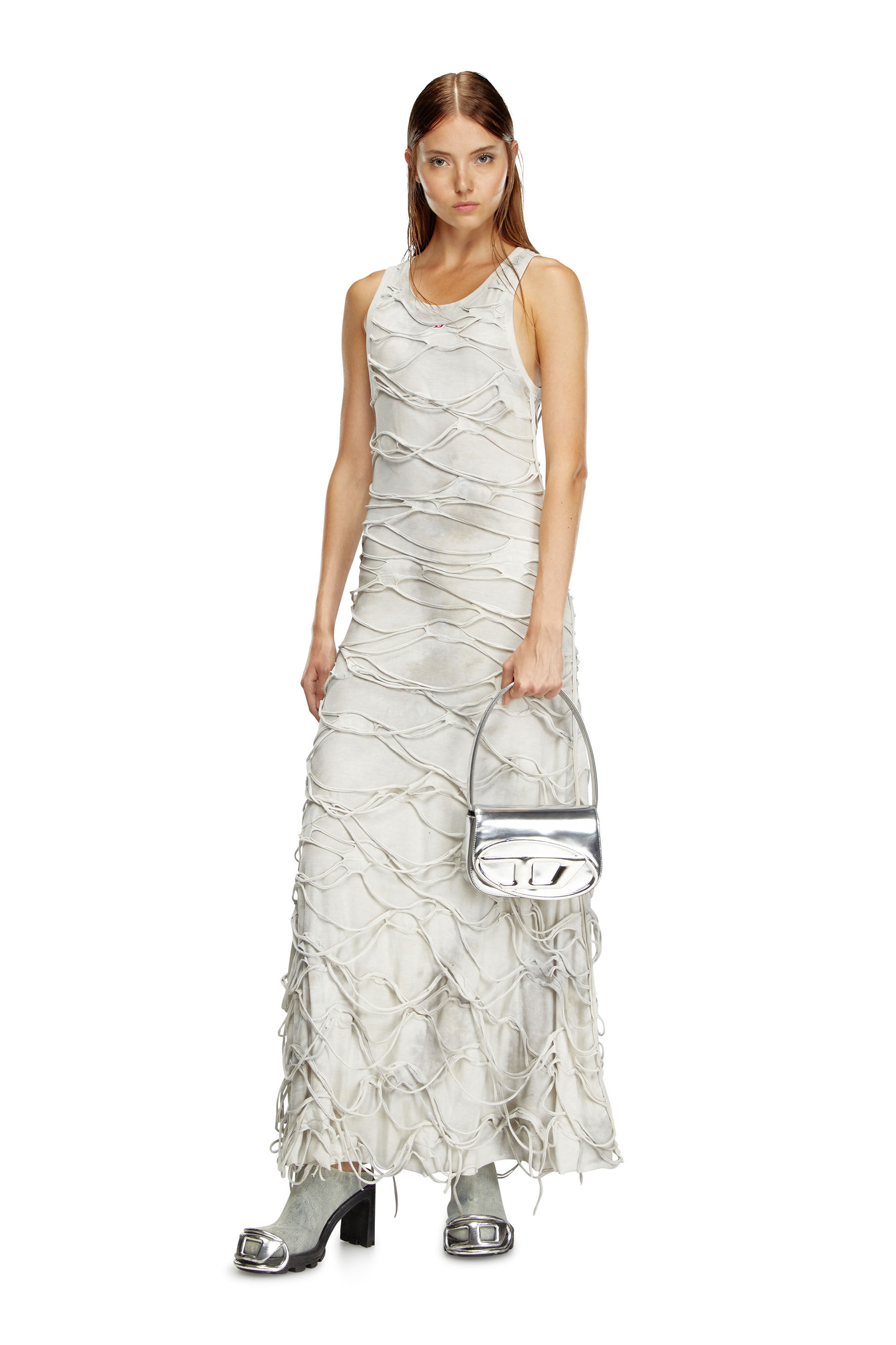 Women's 1DR-Iconic shoulder bag in mirrored leather | Silver | Diesel