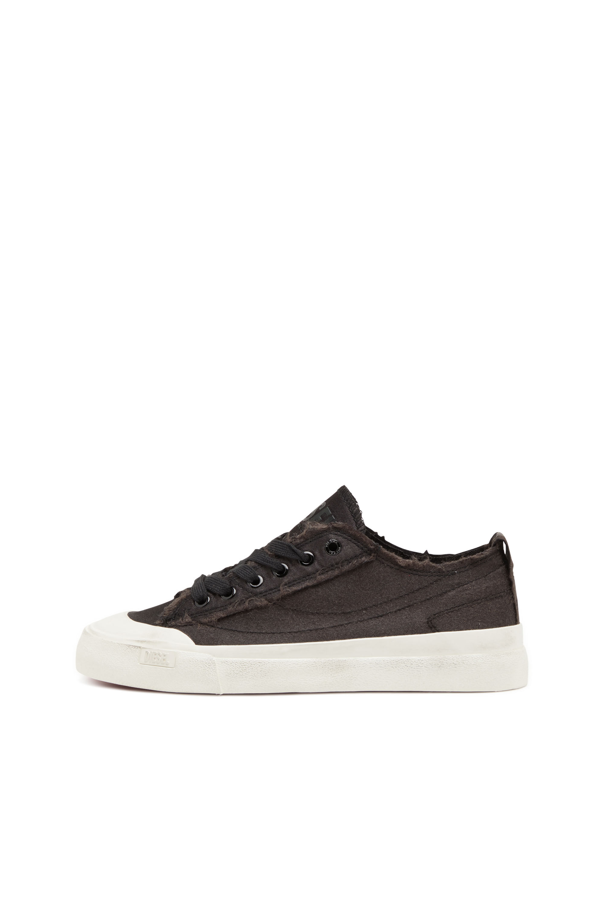 Diesel - S-ATHOS LOW W, Woman's S-Athos Low-Sneakers in distressed satin in Black - 7