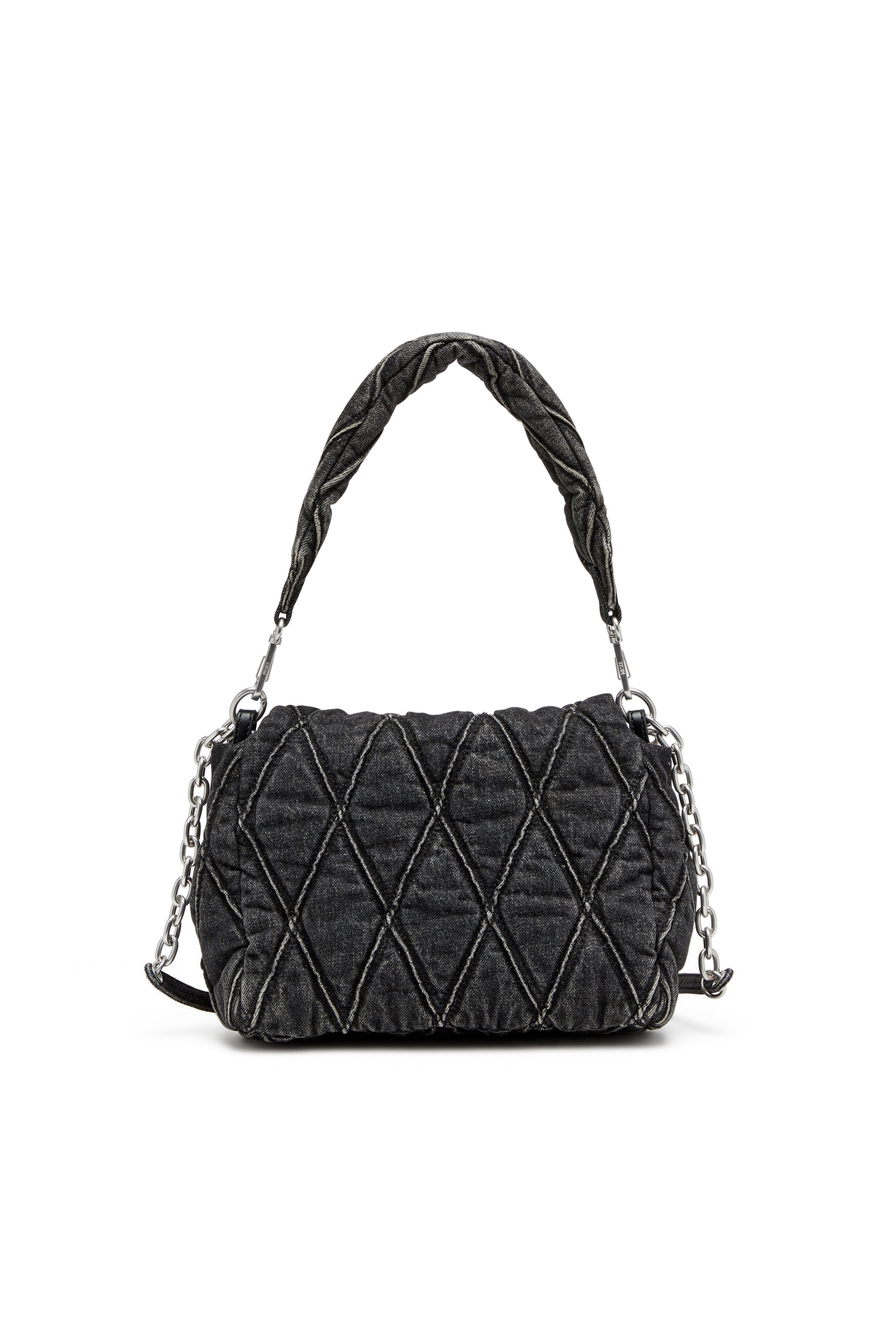 ◆DIESEL◆ Charm D M Shoulder Bag Black X09596P6330T8013 X09 Women's Charm-D Shoulder M bag in quilted Denim | Black | Diesel