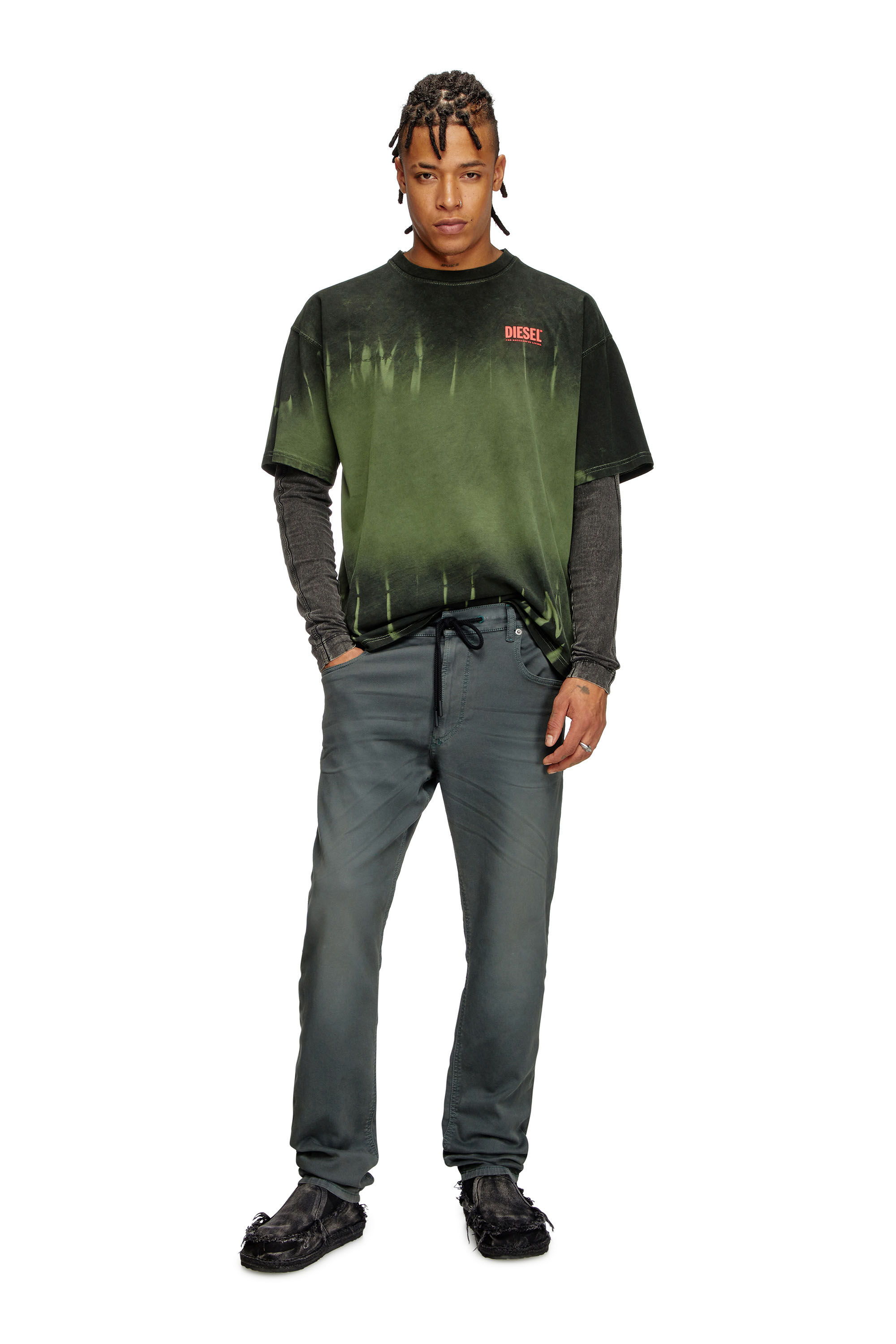 Men's Regular Jeans | Grey | Diesel 2032 D-Krooley Joggjeans®