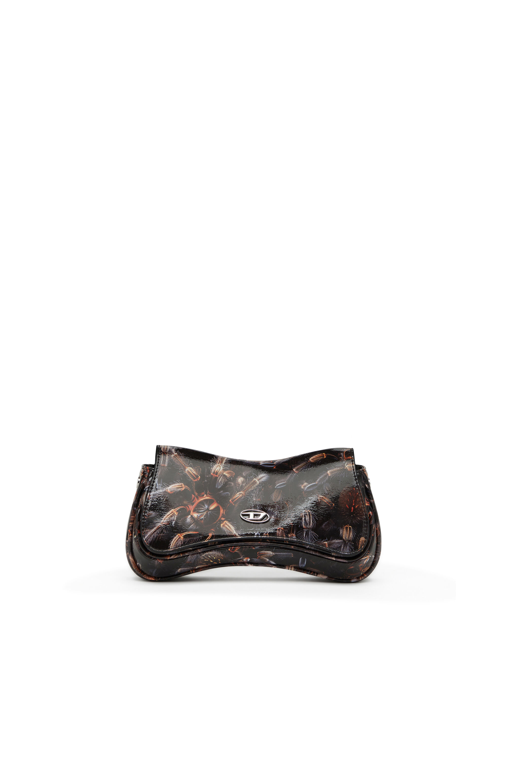 Diesel - PLAY CLUTCH, Woman's Play-Glossy clutch with print in Black/Brown - 2