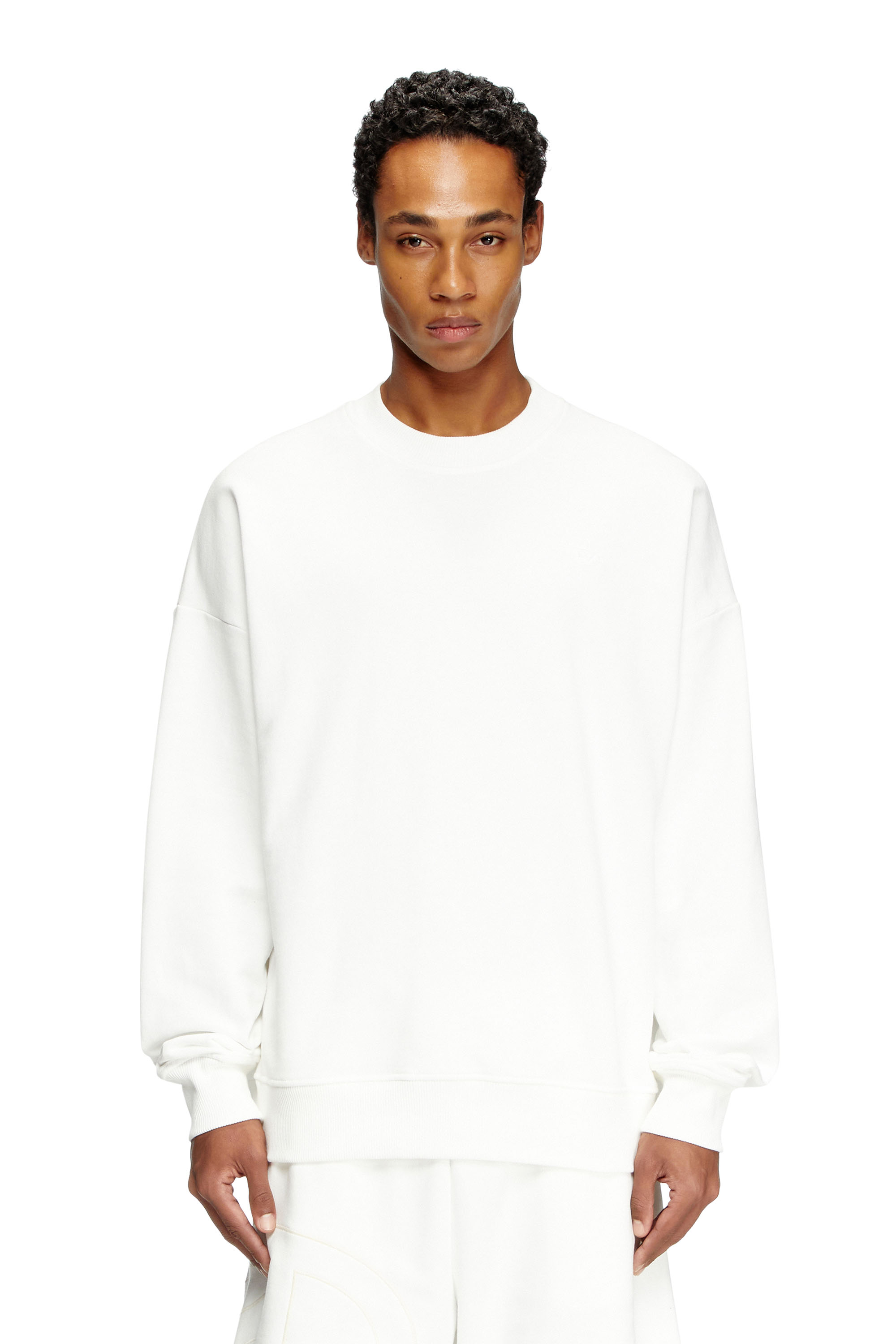 Diesel - S-ROB-MEGOVAL-D, Man's Sweatshirt with logo embroidery in White - 4