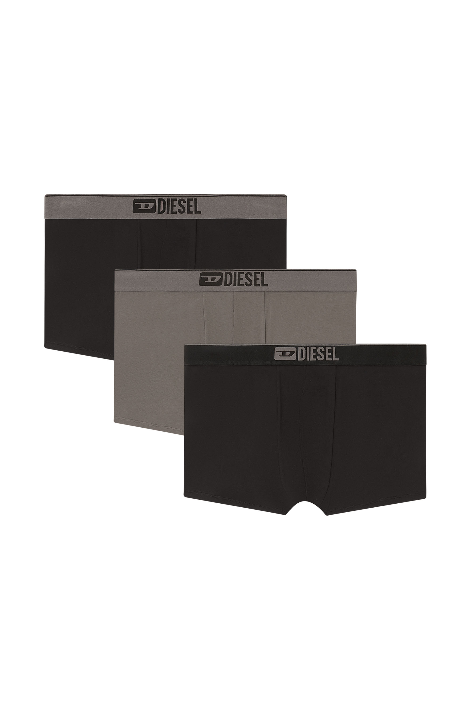 Diesel - UMBX-DAMIENTHREEPACK, Man's Three-pack of plain boxer in Black/Grey - 2