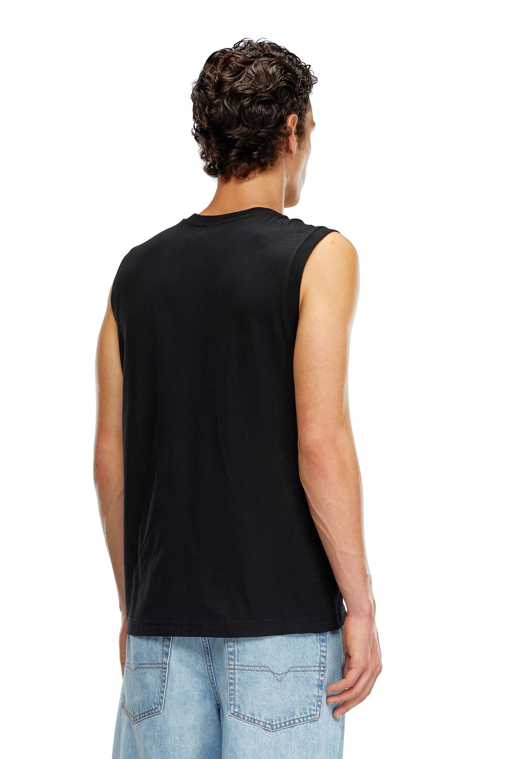 Diesel - T-ISCO-DIV, Man's Tank top with chest logo print in Black - 4