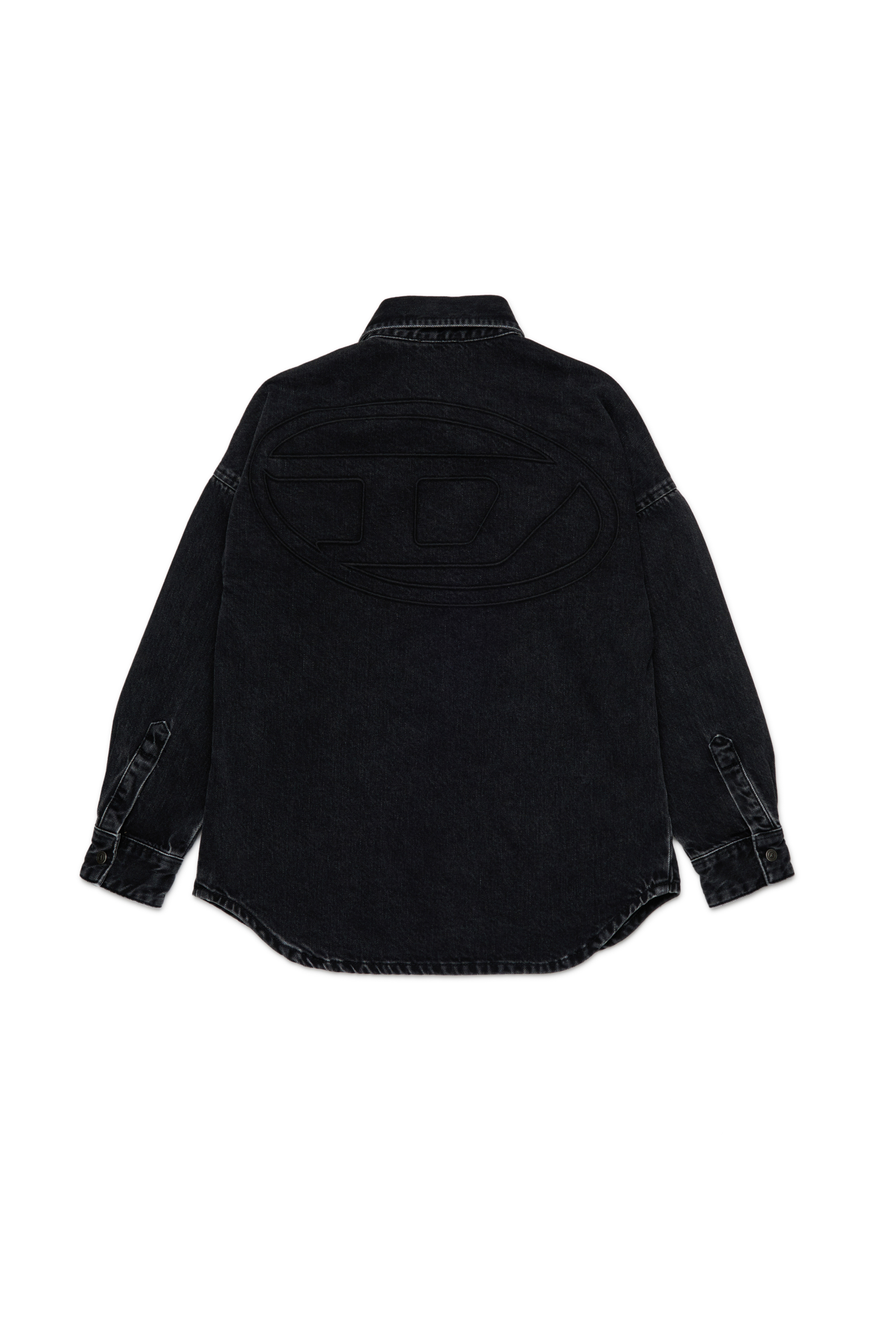 Diesel - CKAMA, Man's Cotton shirt with logo on the back in Black/Dark grey - 2