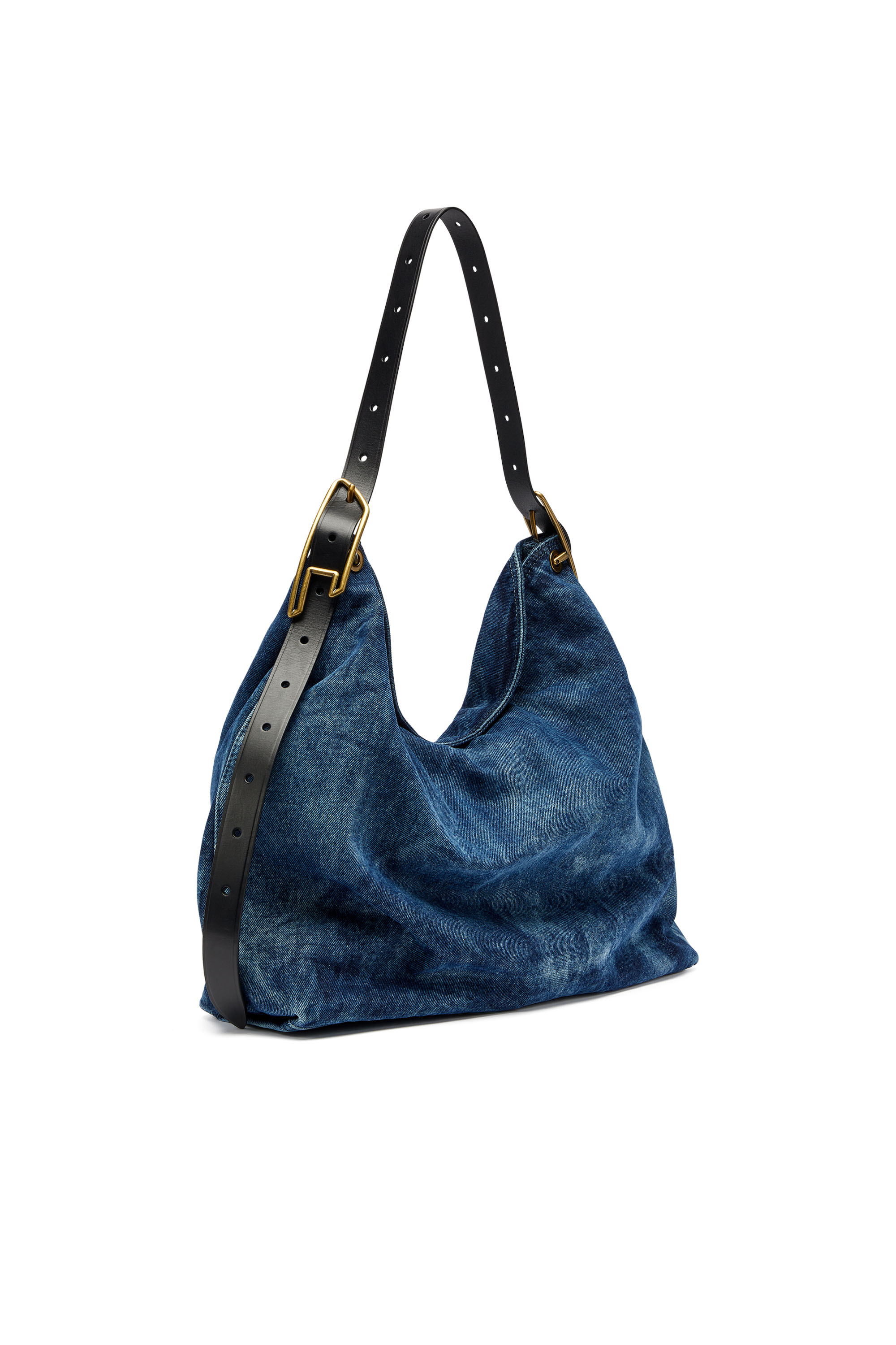 Diesel - D-LINE HOBO, Woman's D-Line-Denim hobo bag in Medium blue - 1