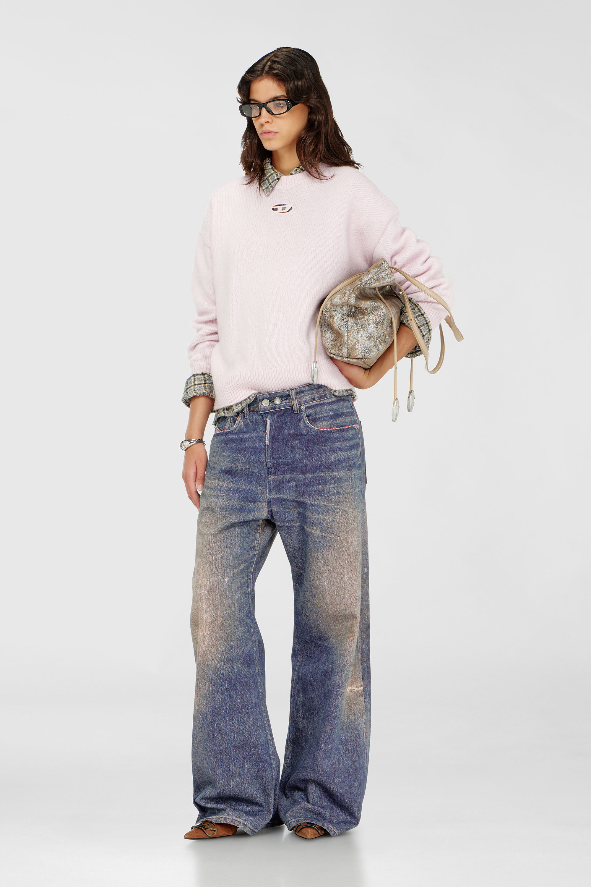 Diesel - M-AREETA, Woman's Jumper in wool and alpaca blend in Pink - 2