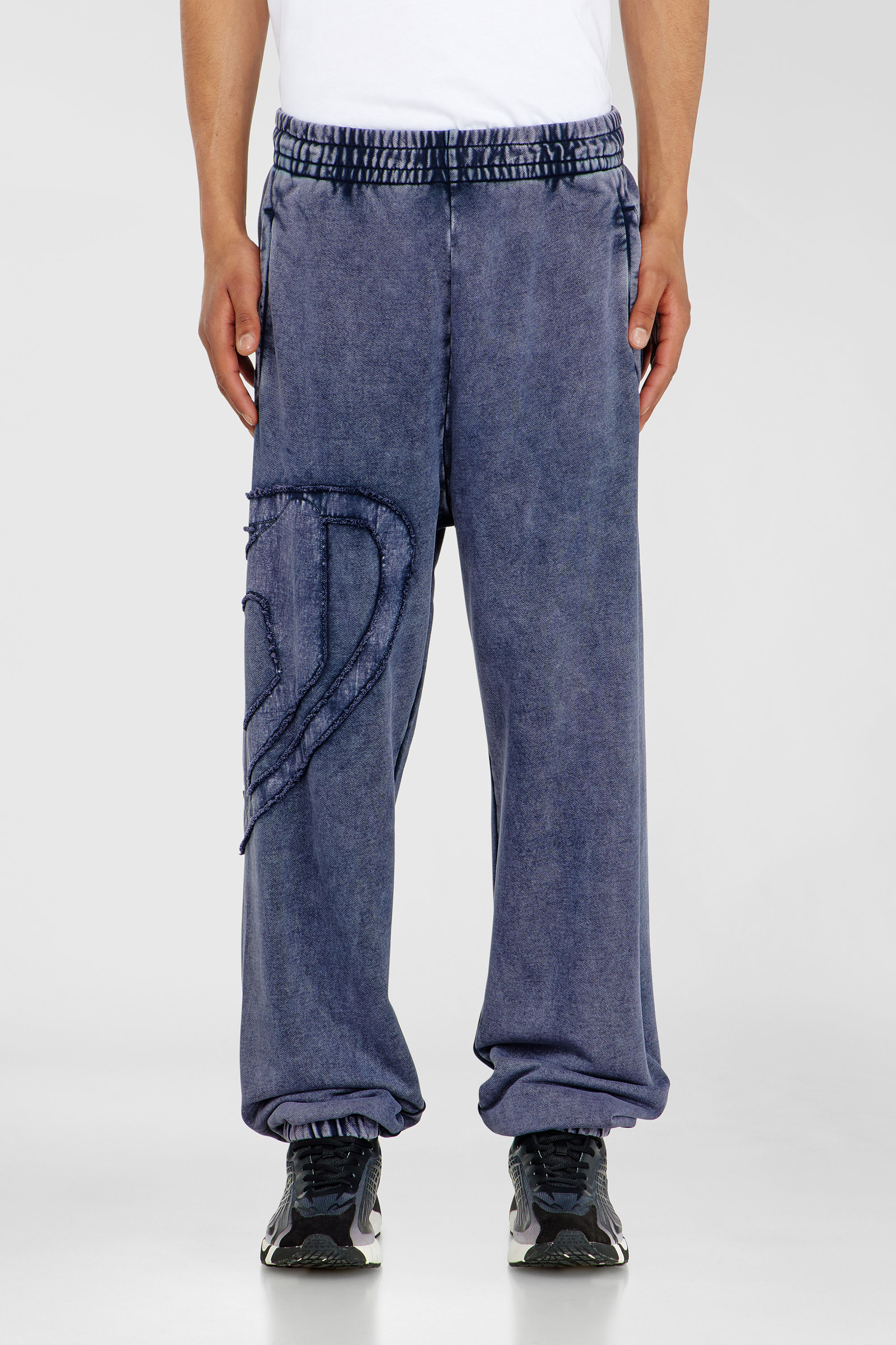 Diesel - P-MARKY-DEN, Man's Organic cotton sweatpants with Oval D patch in Indigo - 1