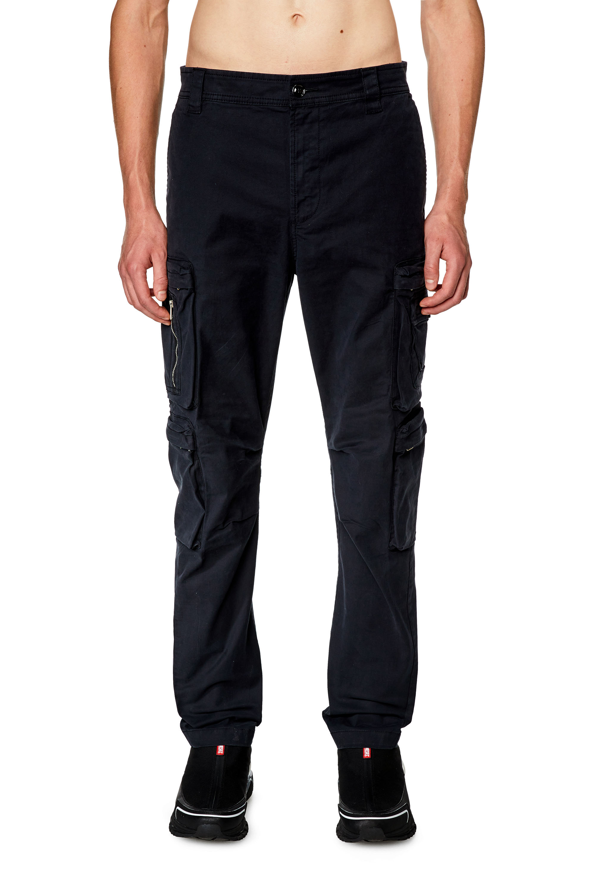 Diesel - P-ARLEM, Man Cargo pants with zip pocket in Black - Image 1