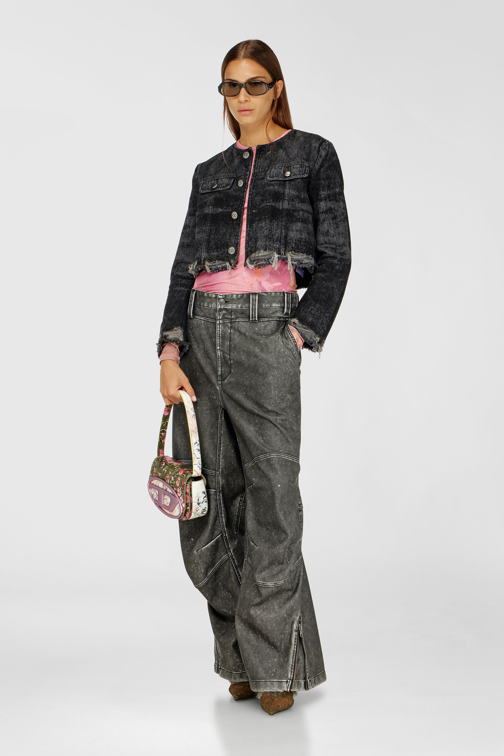 Diesel - 1DR, Woman's 1DR-Iconic shoulder bag with floral print in Multicolor - 2
