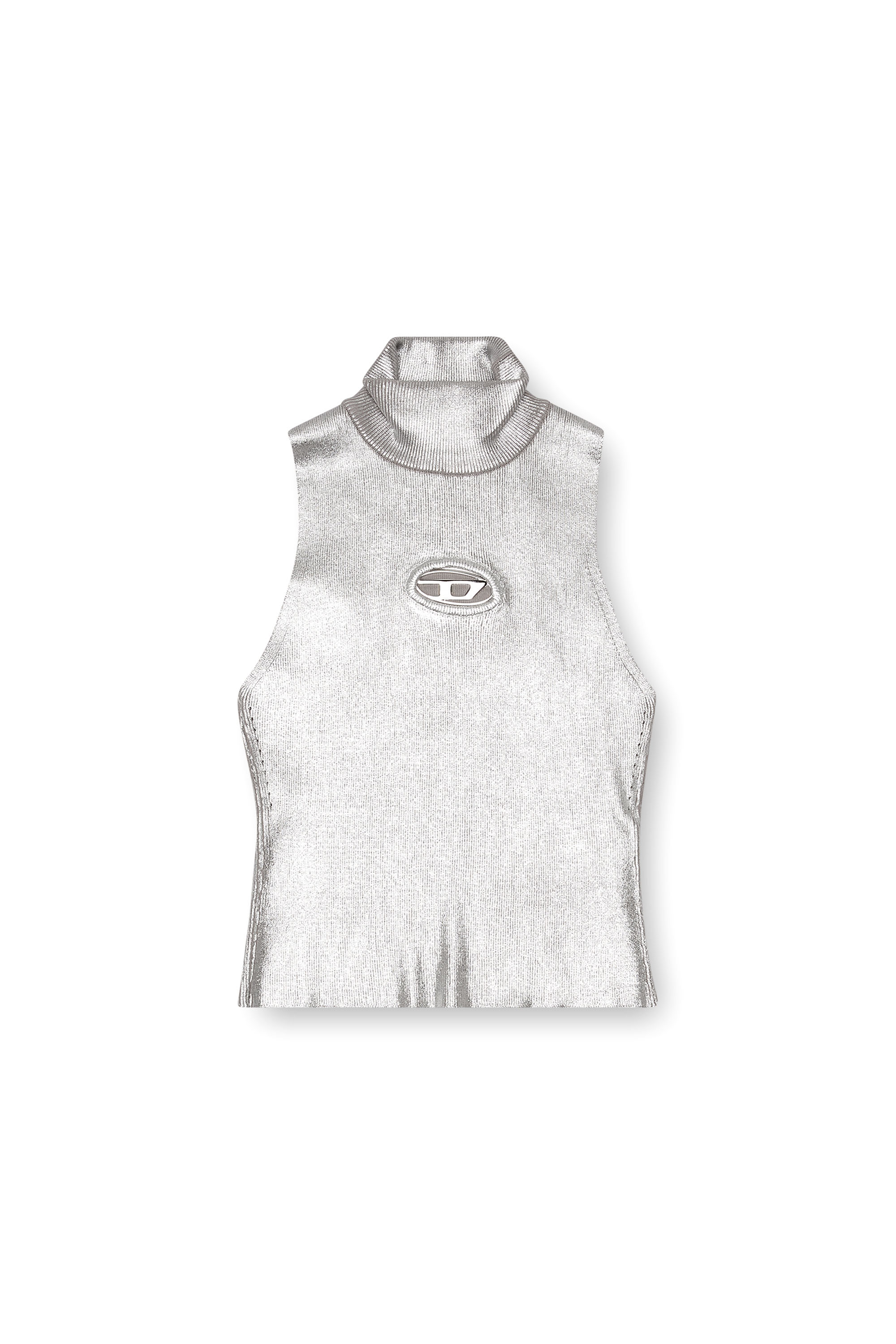 Diesel - M-ONERVAX-TOP, Woman's Tank top in metallic knit in null - 3