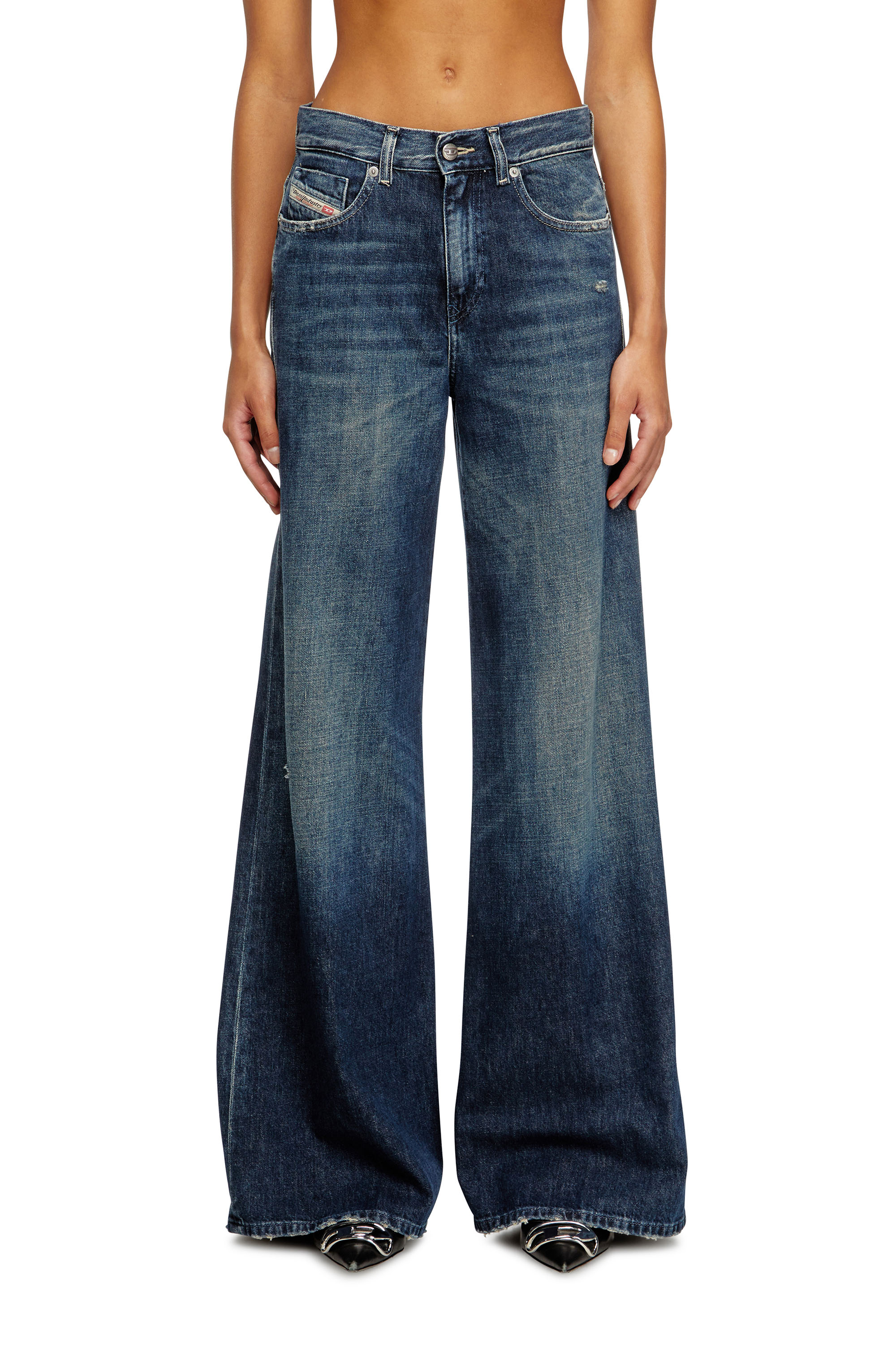 Flare Jeans 1978 D-Akemi 09N70, Dark Blue Diesel - Woman's Flare Jeans 1978 D-Akemi 09N70, Dark Blue - 3