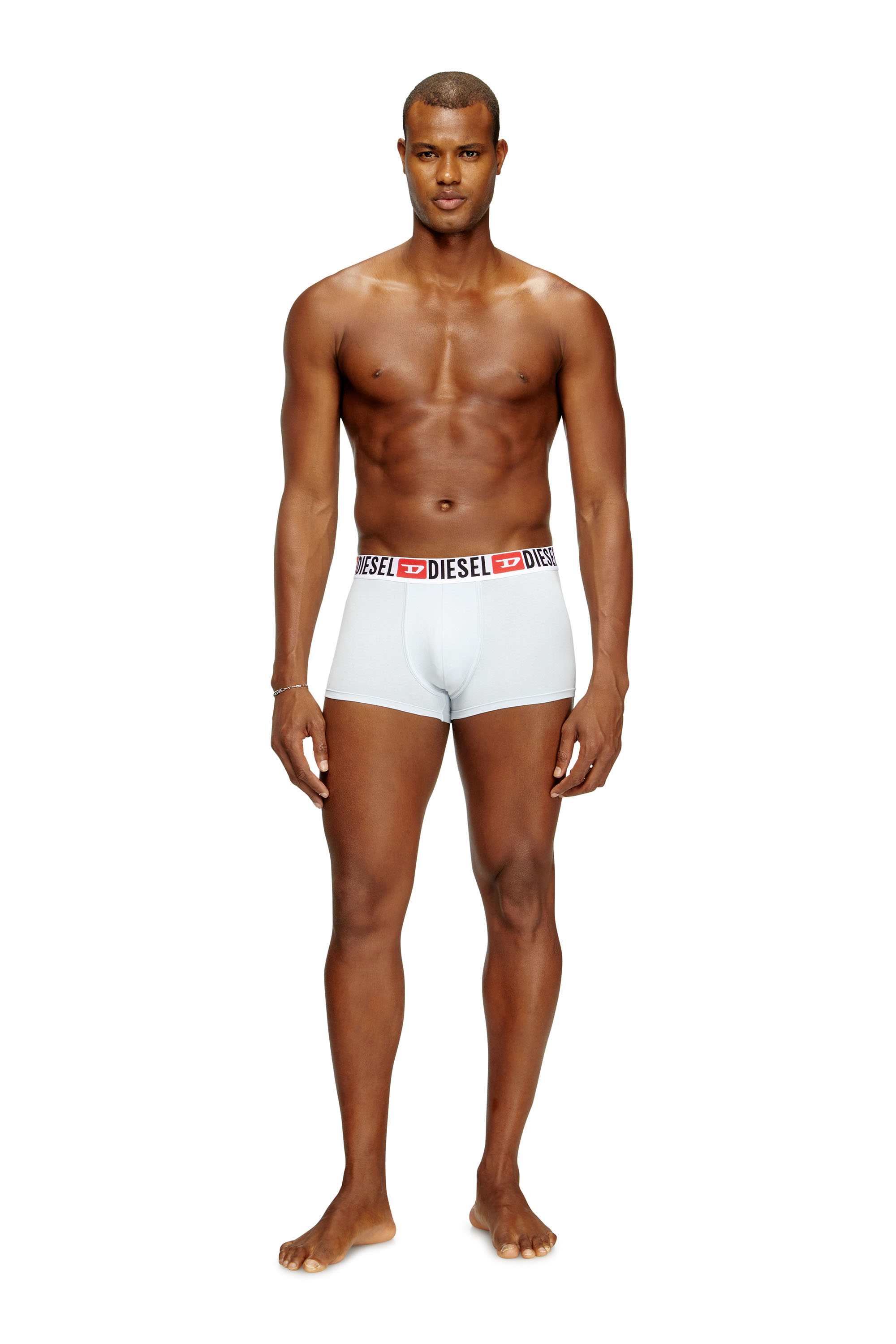 Diesel - UMBX-DAMIENTHREEPACK, Man's Three-pack of all-over logo waist boxers in White - 3