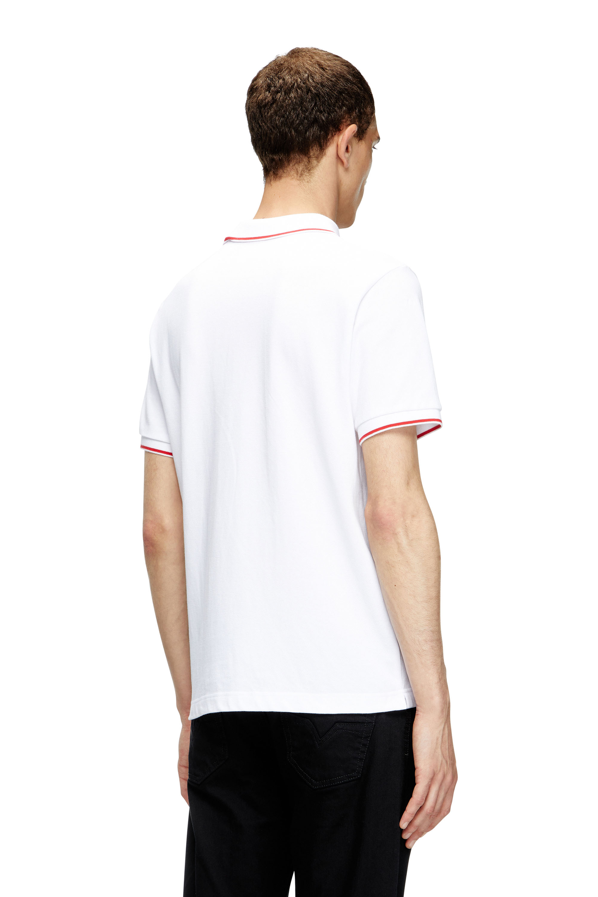 Diesel - T-FERRY-MICRODIV, Man's Polo shirt with micro Diesel embroidery in White - 4