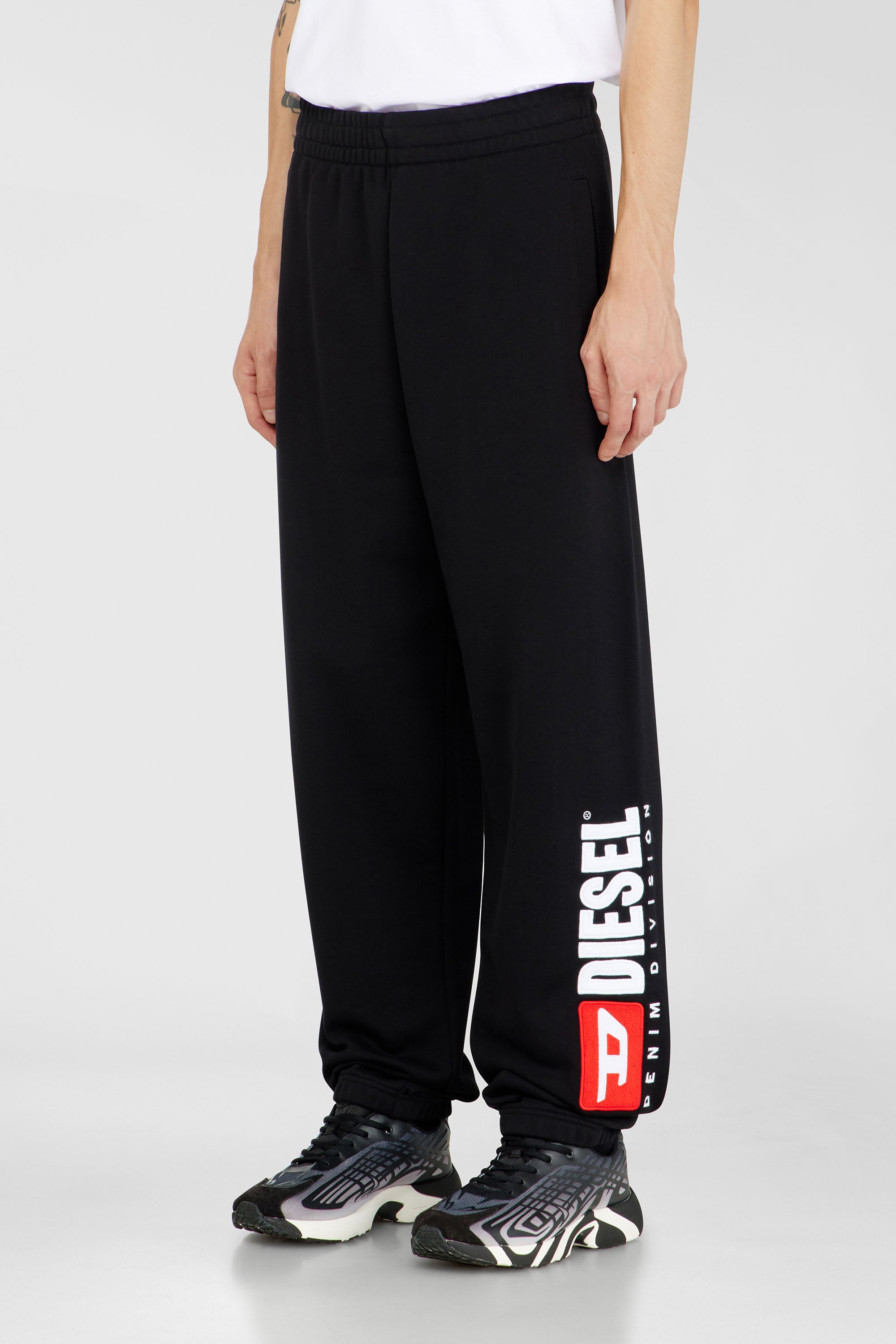 Diesel - P-MARKY-DIV, Man's Cotton pants with Diesel patch in Black - 1