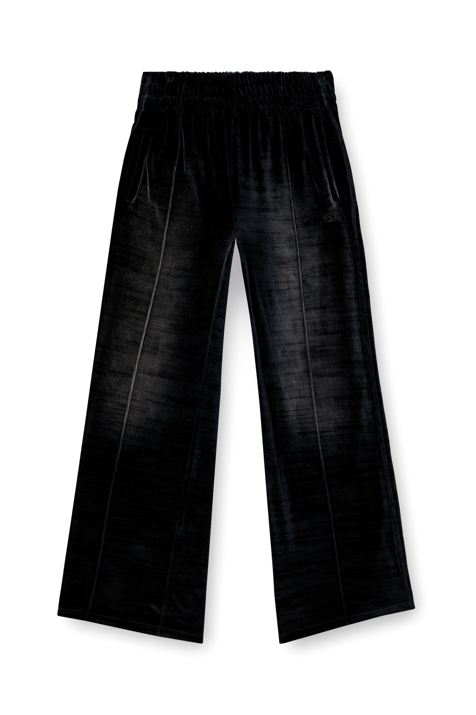 Diesel - P-OZAMP-BAND, Man's Faded chenille track pants in Black - 3