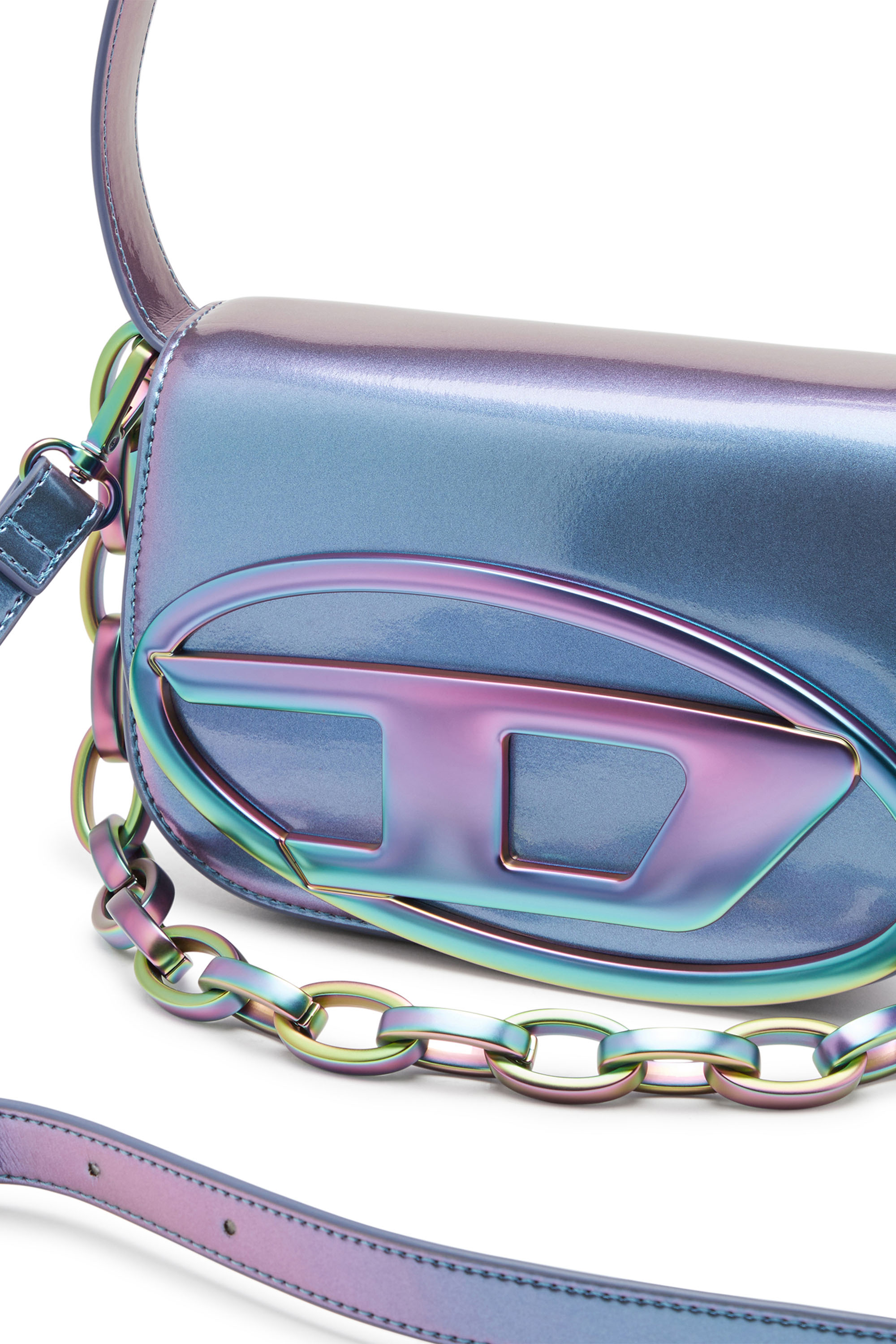 Diesel - 1DR, Woman's 1DR-Iconic shoulder bag with iridescent effect in Azure - 5