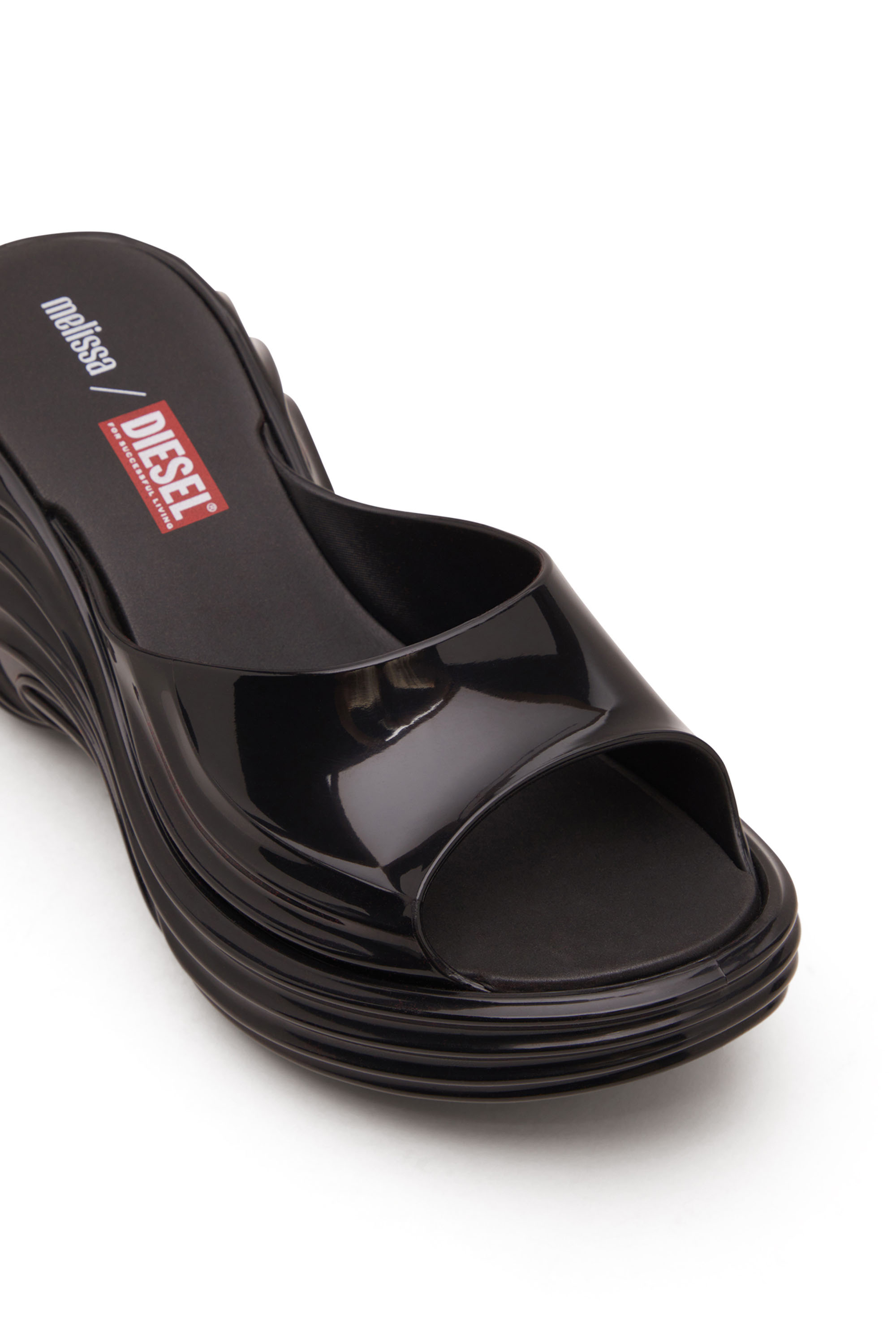 Diesel - MELISSA QUANTUM PLATFORM, Woman's Platform mule in Melflex&reg; in Black - 6