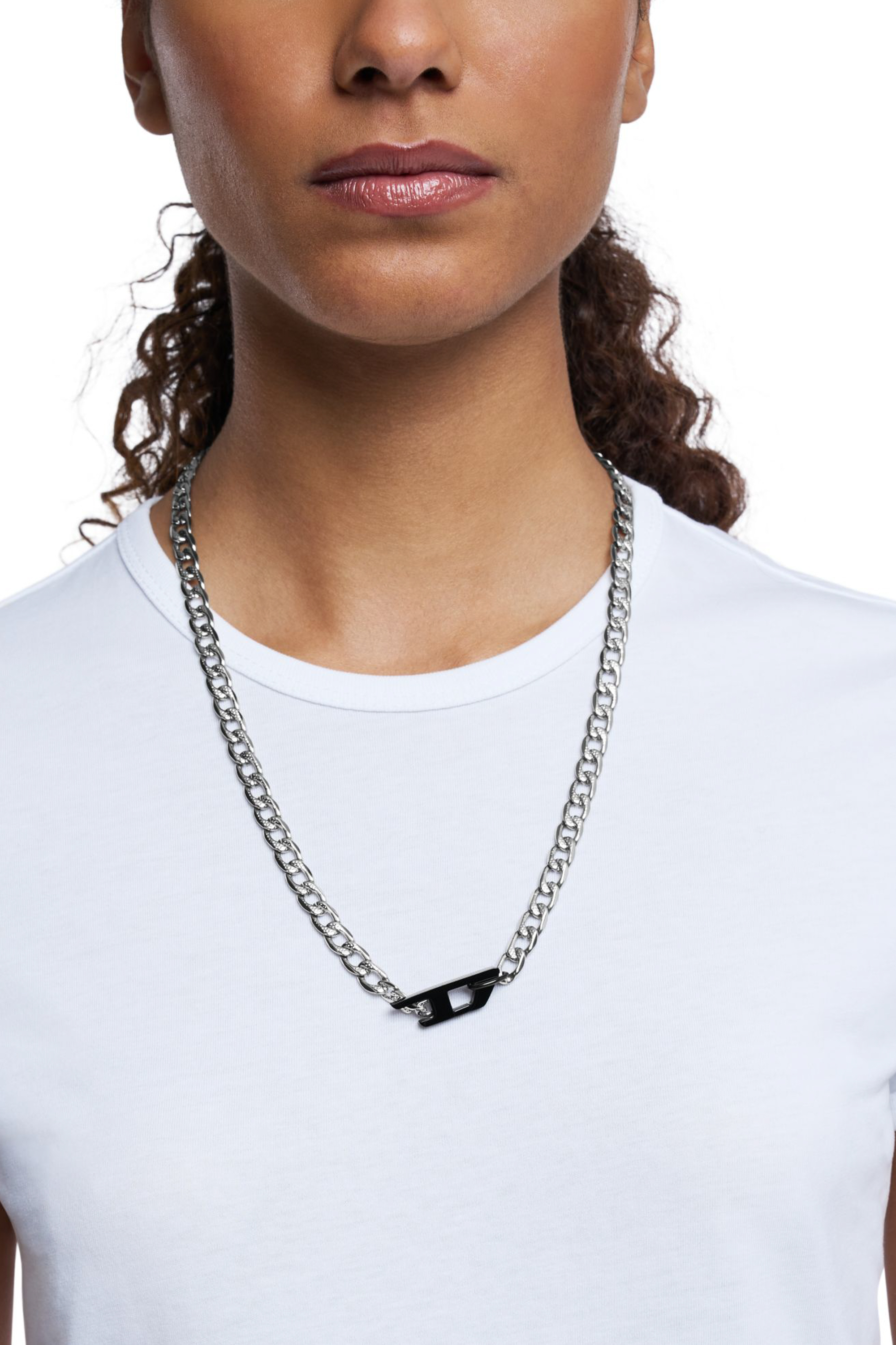 Diesel - DX1636931 JEWELLERY, Unisex's Two-tone stainless steel chain necklace in Silver/Black - 3