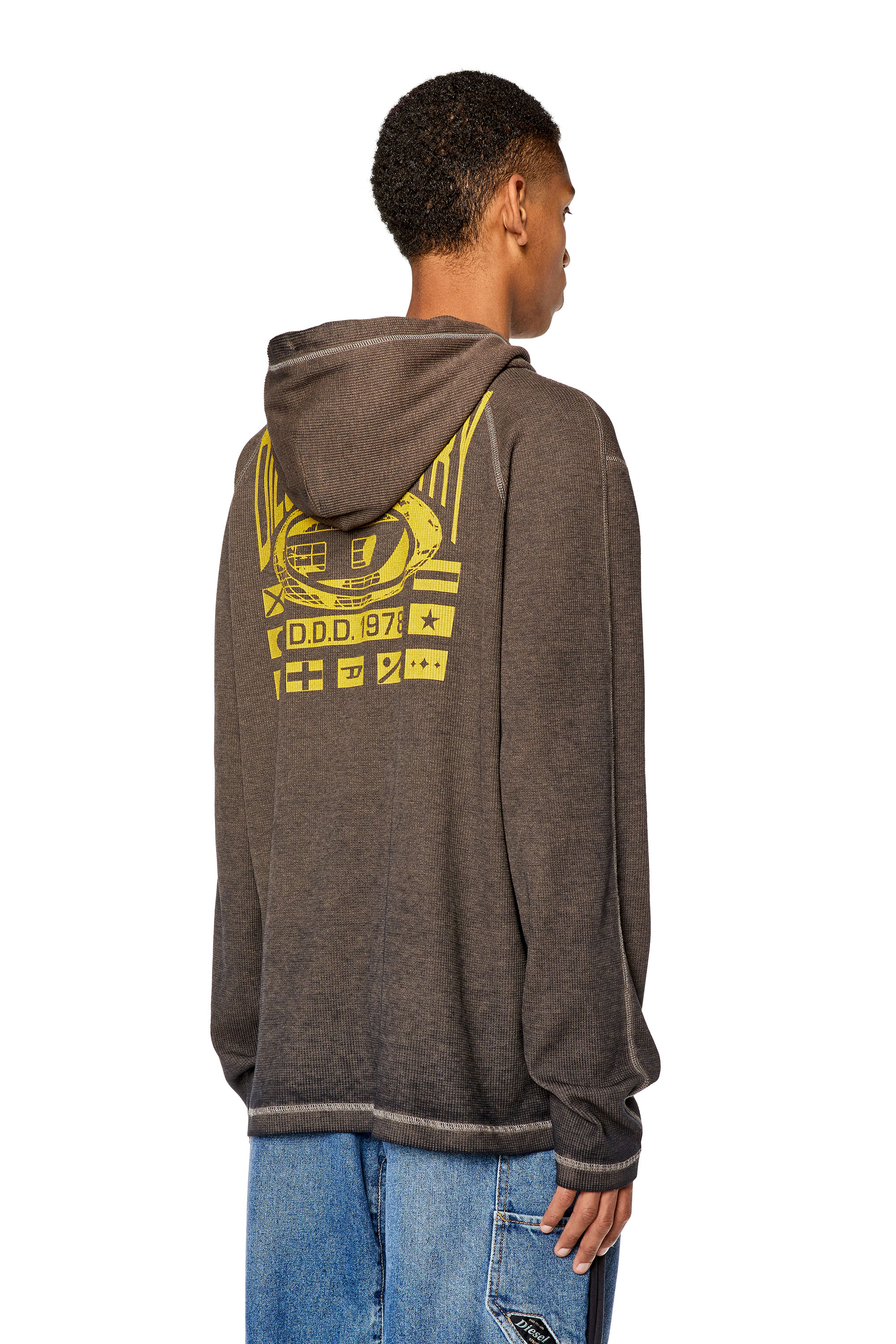 Diesel - T-CRONE-LS-HOOD, Dark grey - Image 4