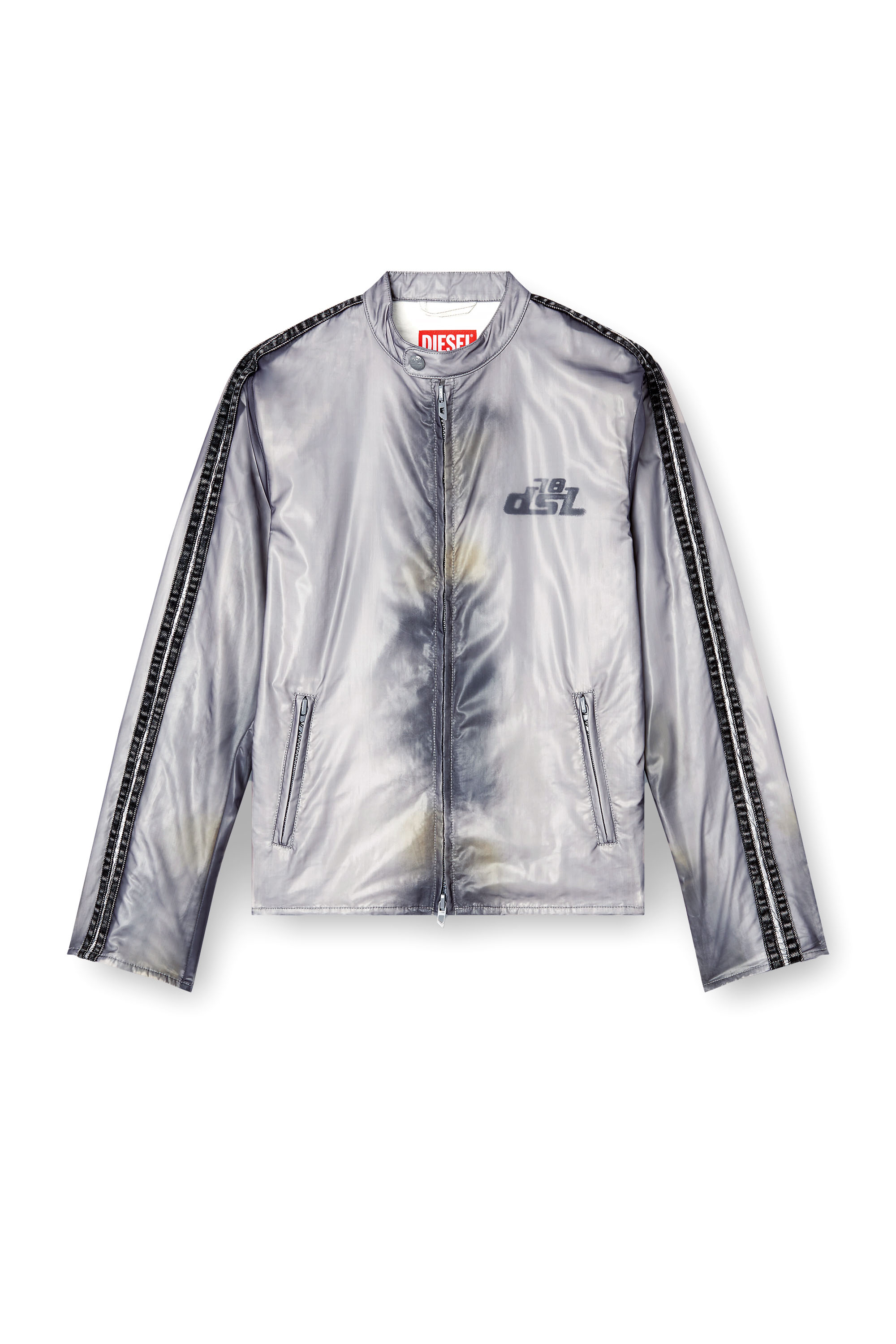 Diesel - J-POP, Man's Biker jacket with transparent effect in null - 3