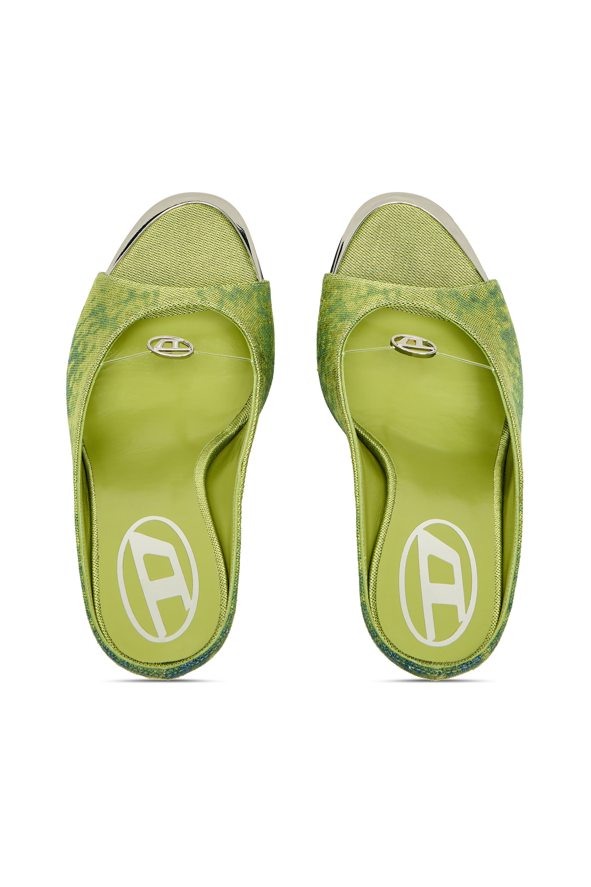 Diesel - D-DIAM'S SA 90, Woman's D-Diam's-High denim mule with floating Oval D in Green - 4