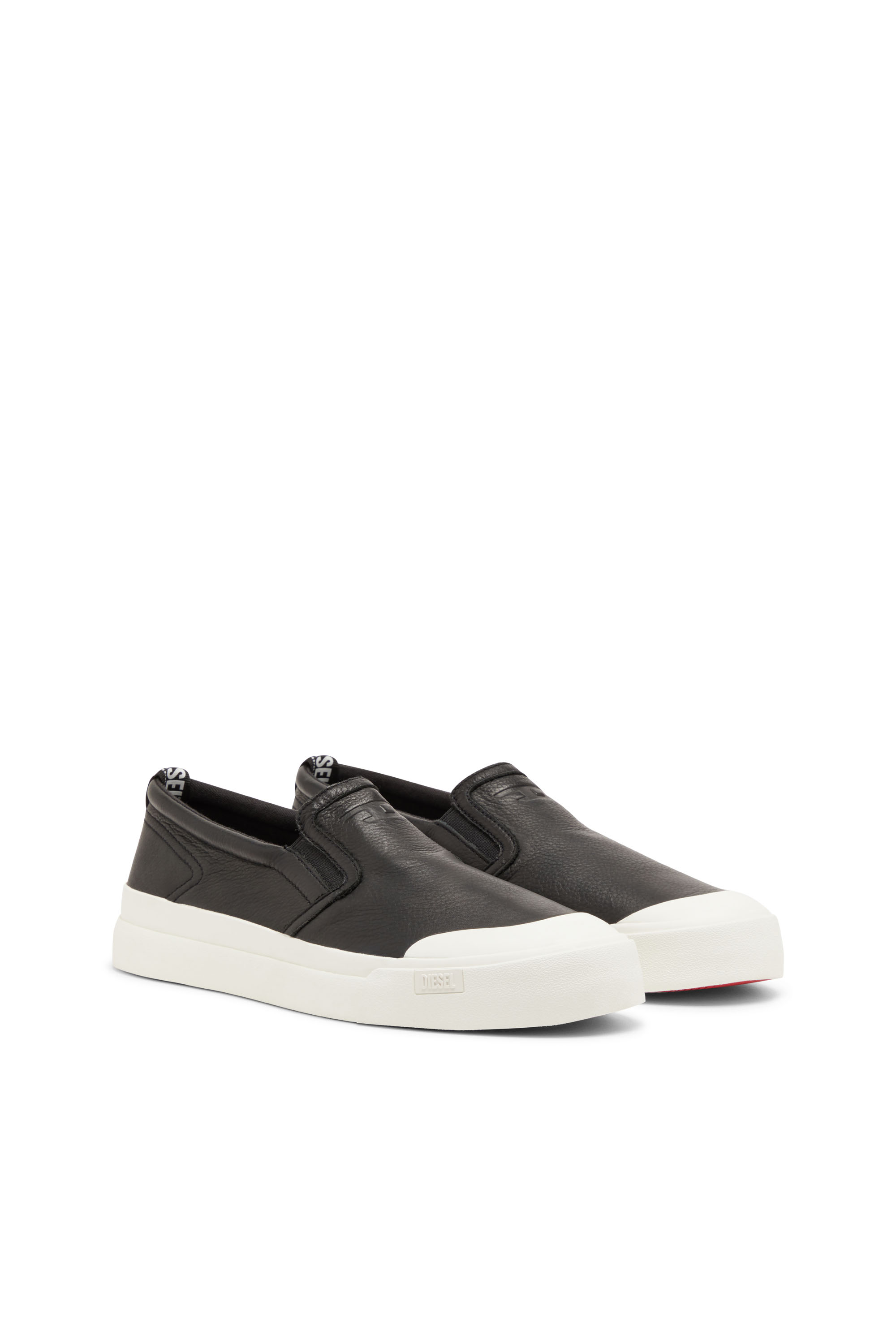 Diesel - S-ATHOS SLIP ON, Man's S-Athos-Slip-on sneakers in plain leather in Black - 2