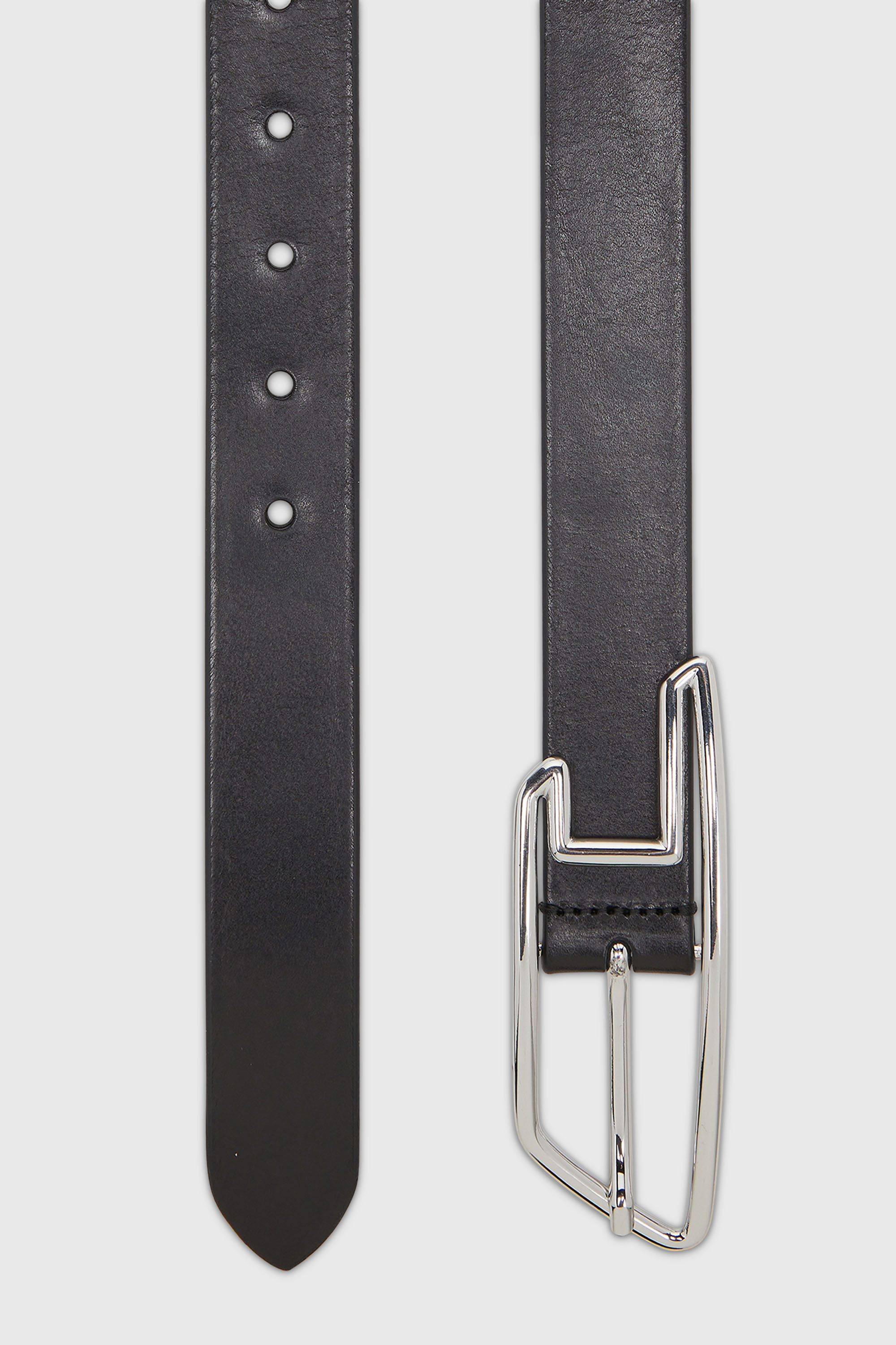 Diesel - B-D LINE W 30, Woman's 3cm belt in pull-up leather in Black - 2