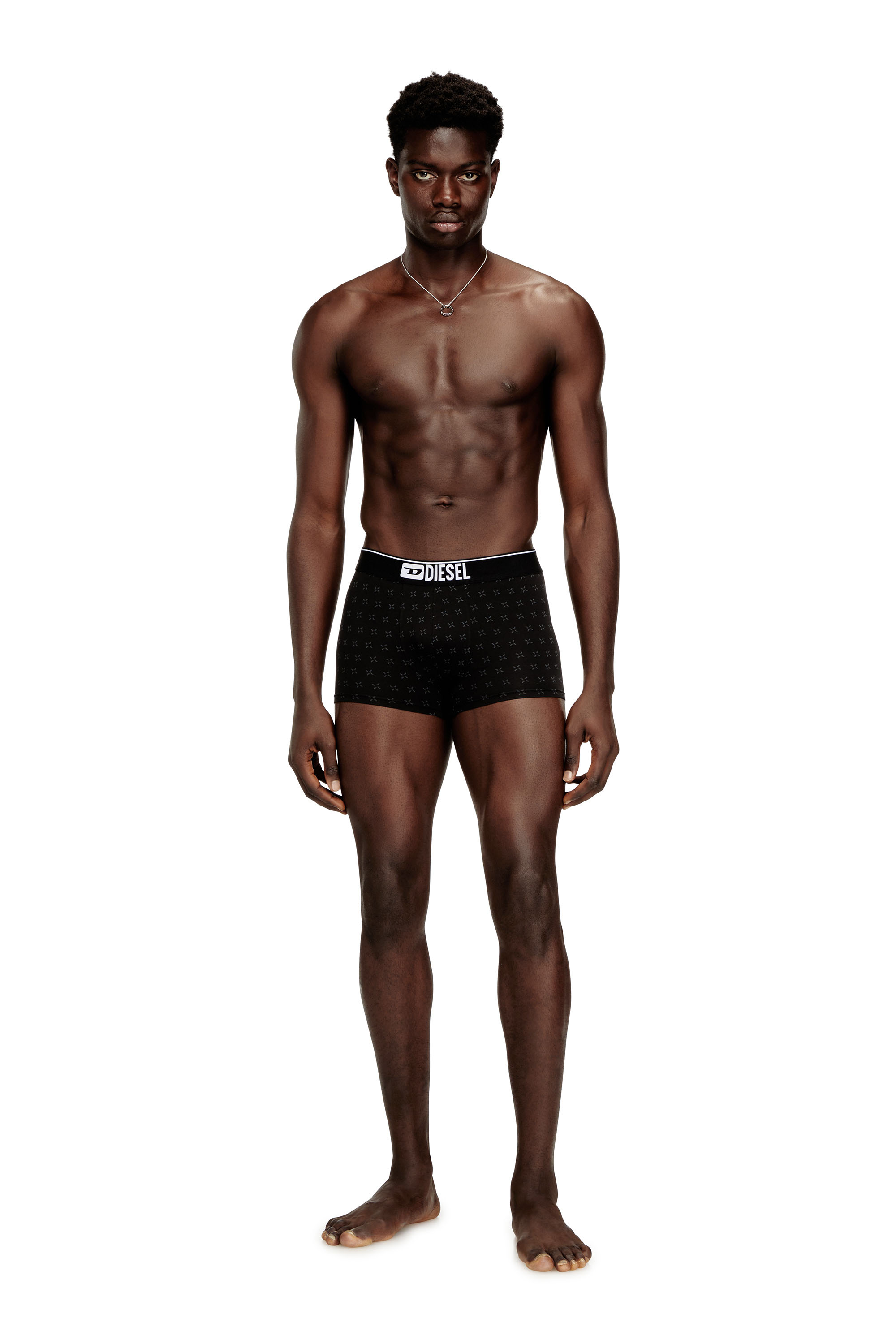 Diesel - DAMIEN-D-BOX-3PACK, Man's 3-pack of jacquard stretch cotton boxers in Black - 1