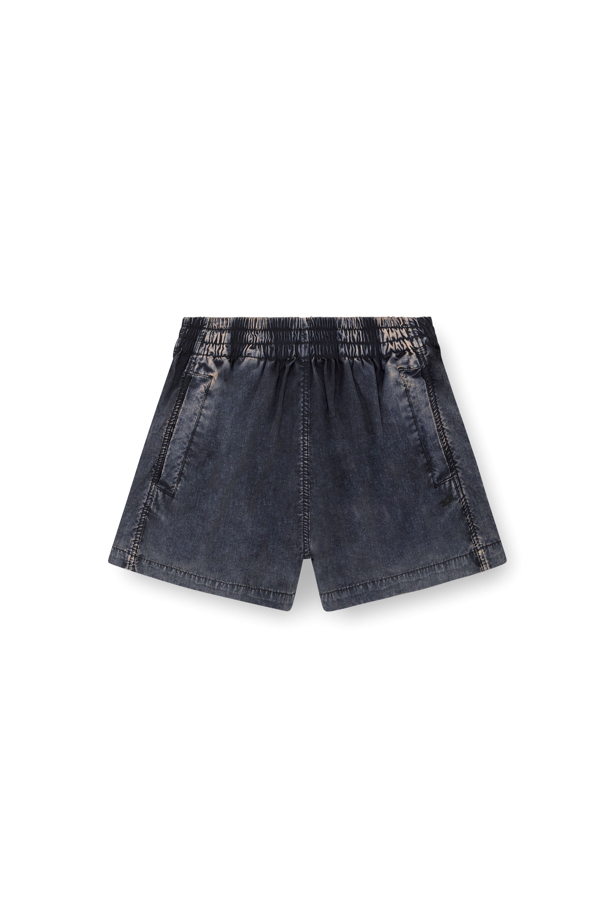 Diesel - S-OUND, Woman's Boxer shorts in treated Taslan in Dark Blue - 3