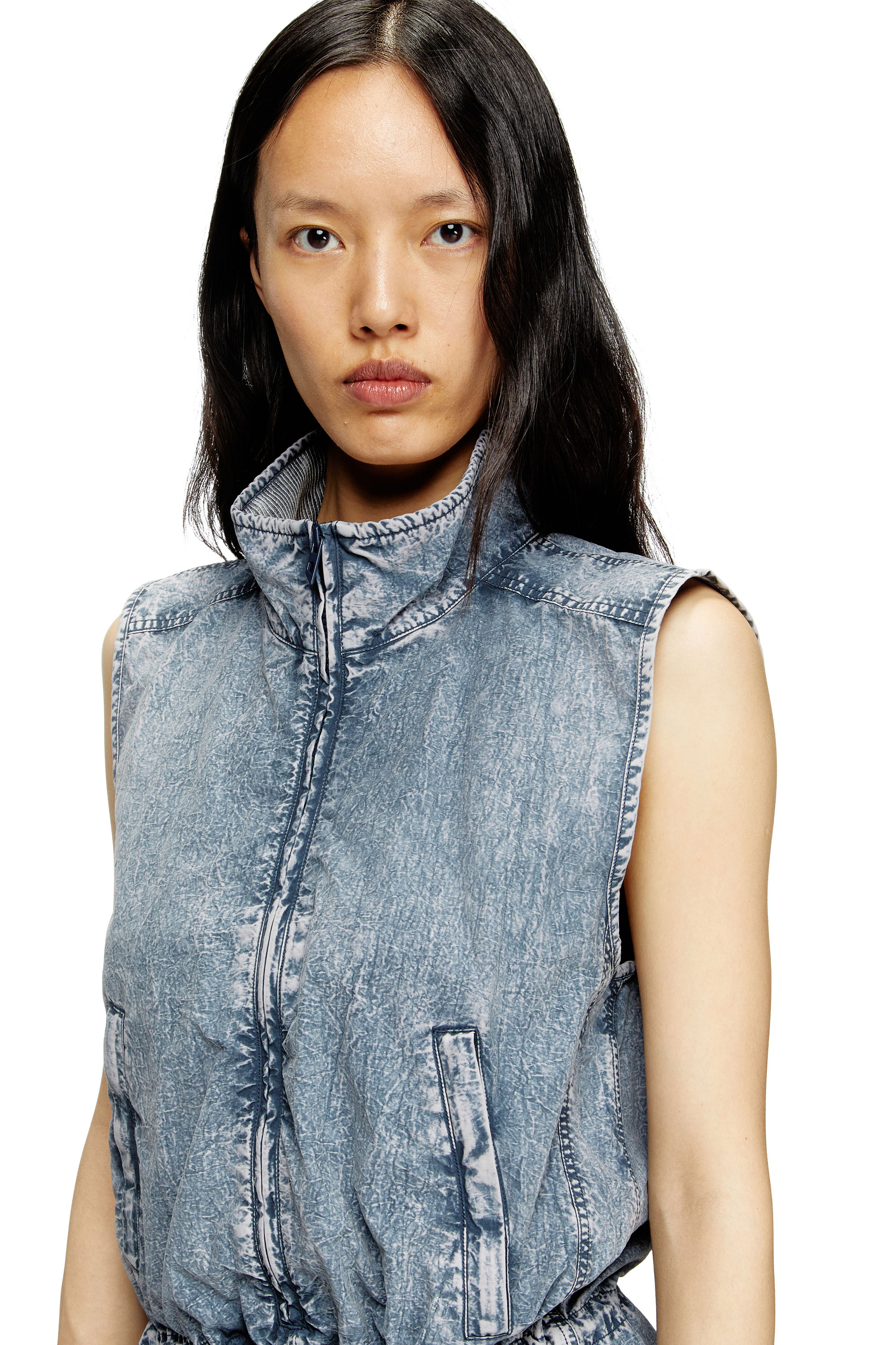 Diesel - J-ANNET, Woman's Playsuit in treated nylon in Light Blue - 4