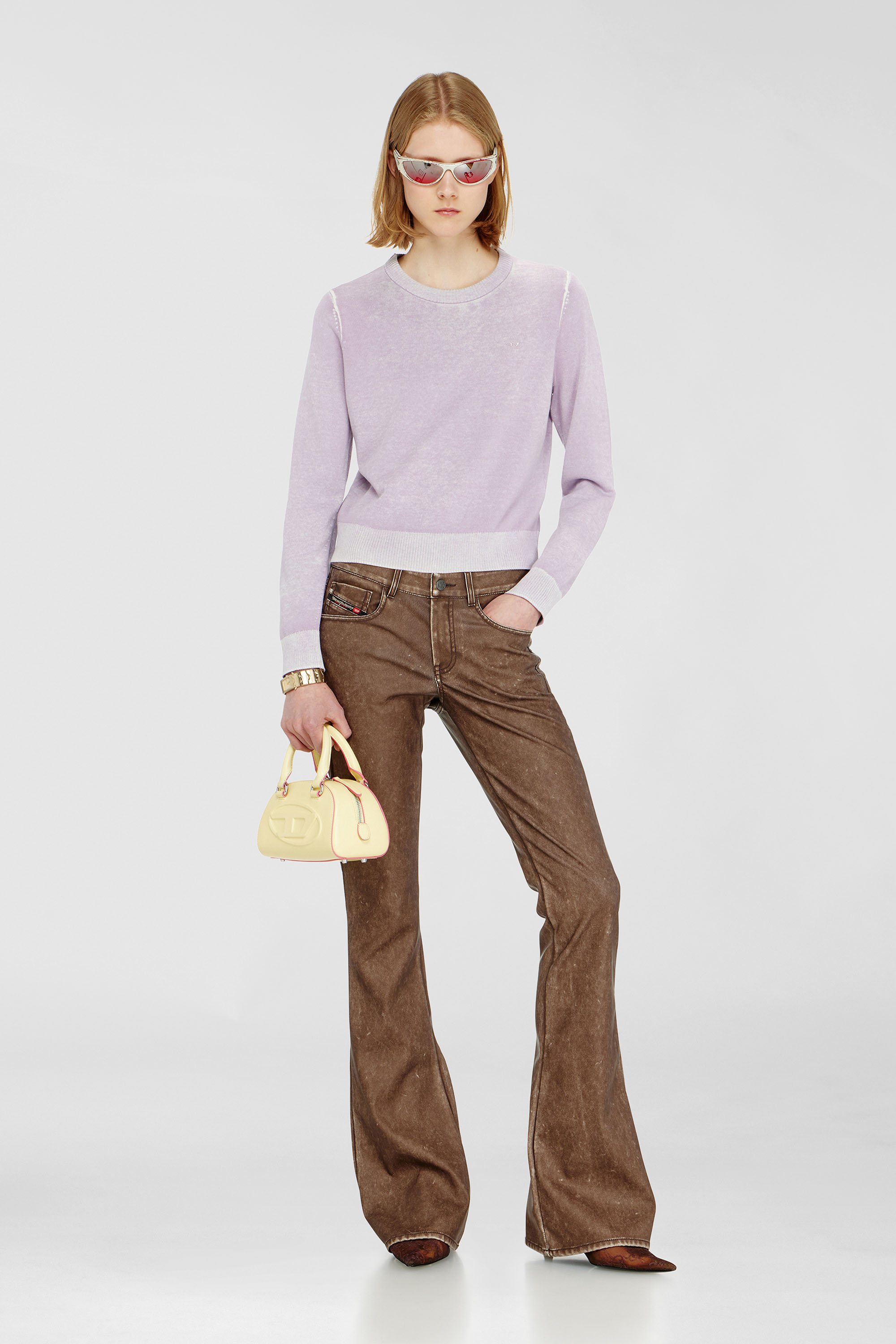 Diesel - M-LOVRE, Woman's Jumper with faded reverse print in Lilac - 2