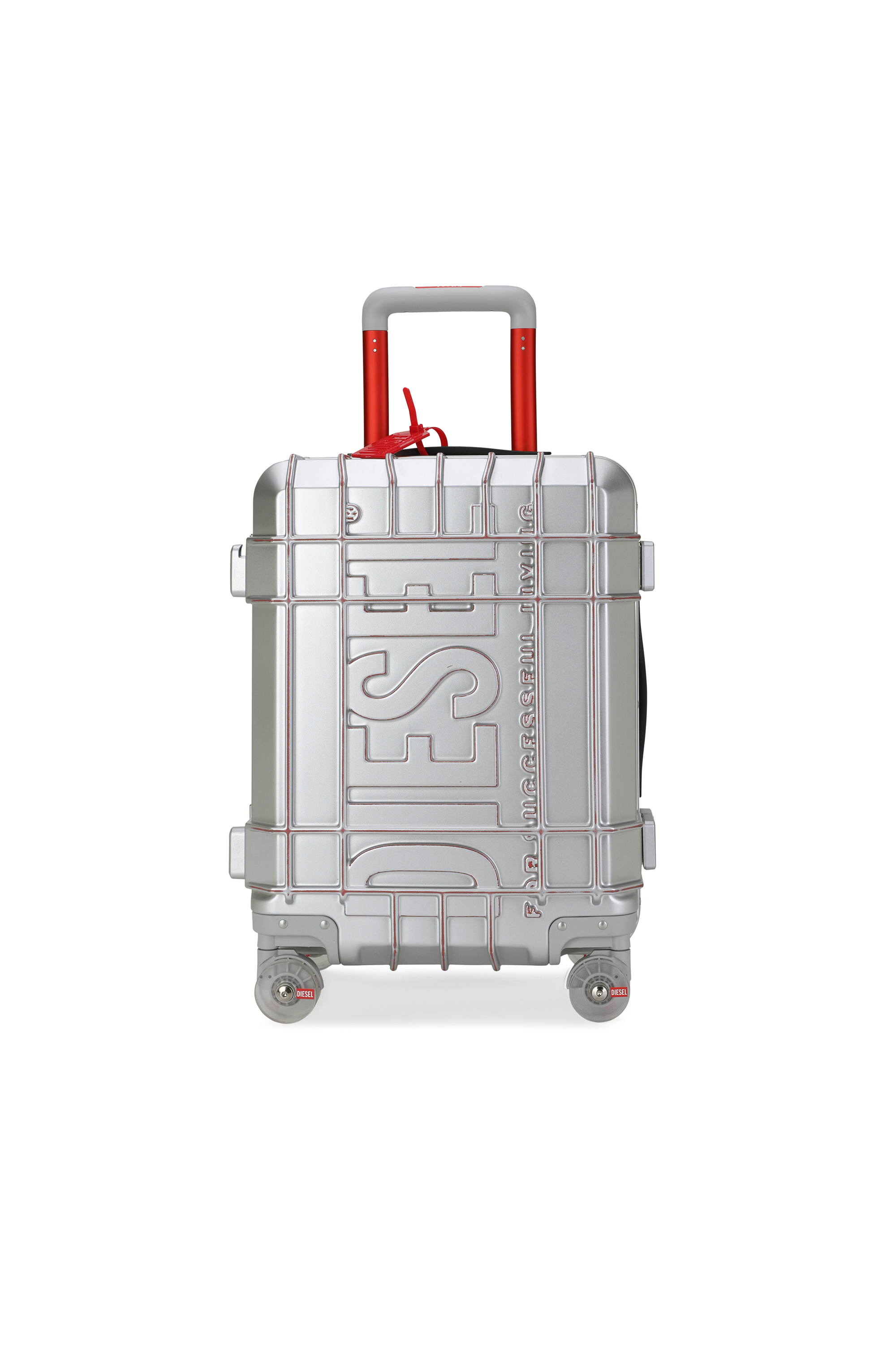 Diesel - DIESEL PC STRONG IMAGE TROLLEY- DSL003, Unisex's Rugged carry‑on suitcase 20" in Silver - 1