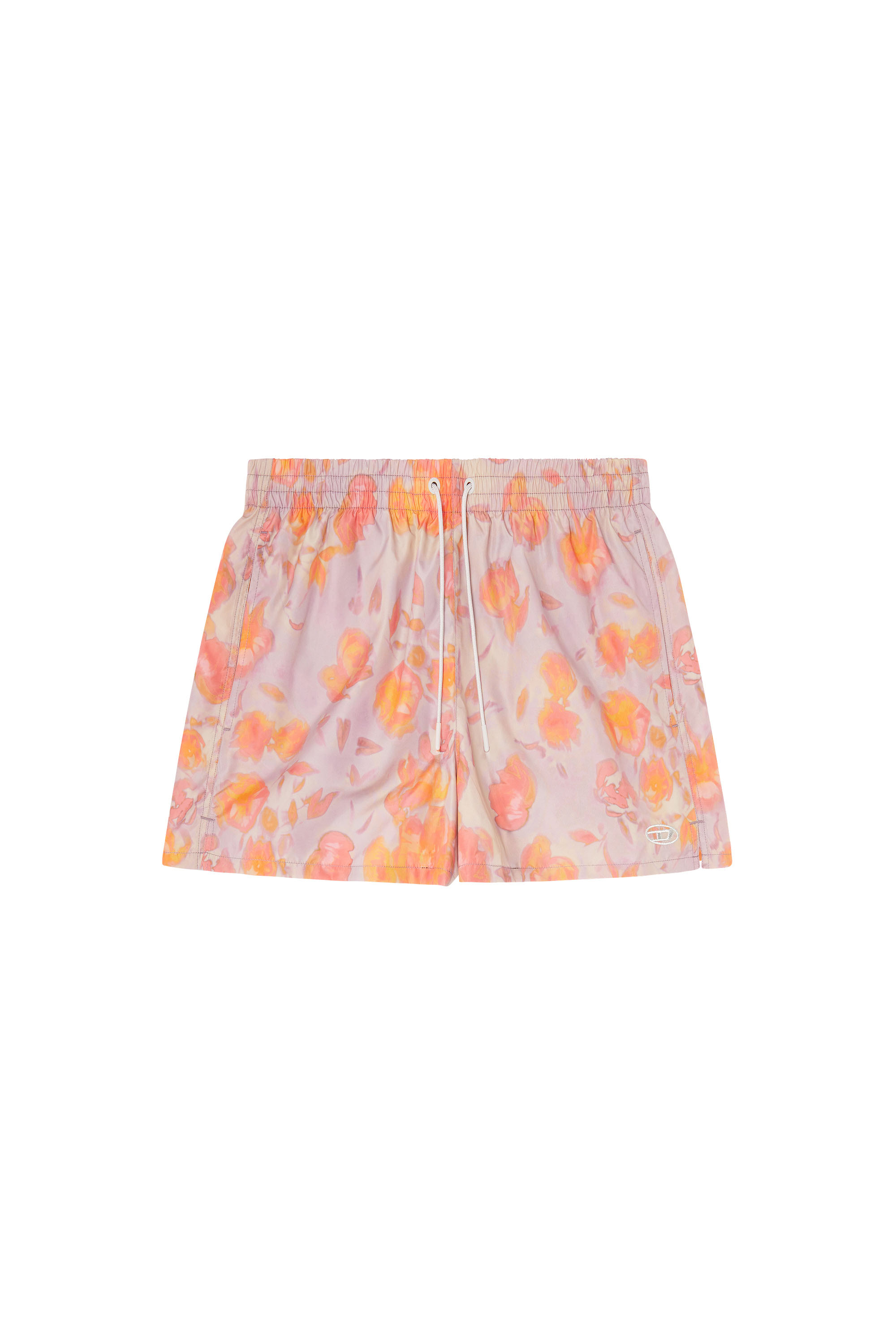 Diesel - OLLY-34-D-CORE, Man's Metallic swim shorts with floral print in Lilac - 3