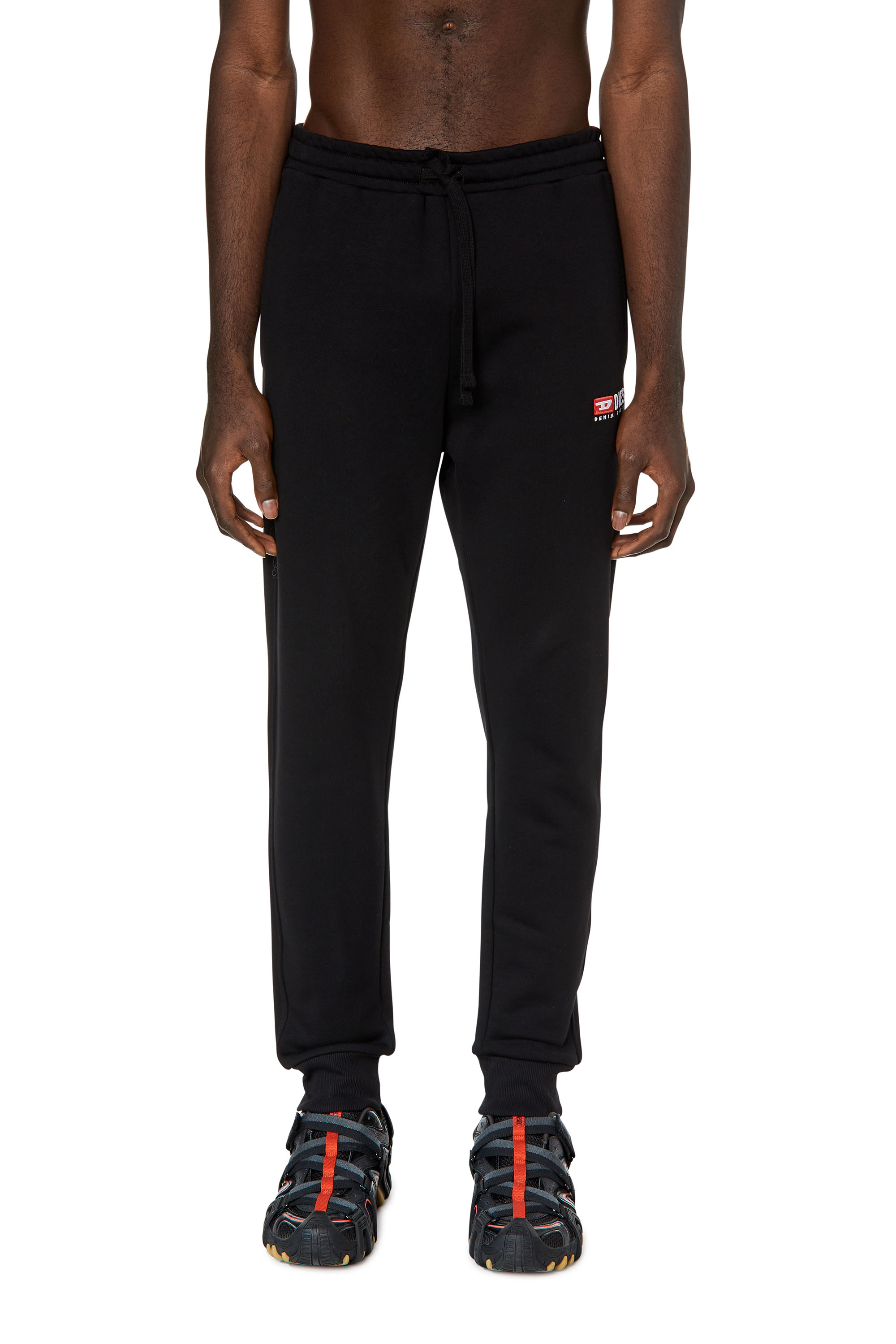 Diesel - P-TARY-DIV, Man Track pants with embroidered logo in Black - Image 1