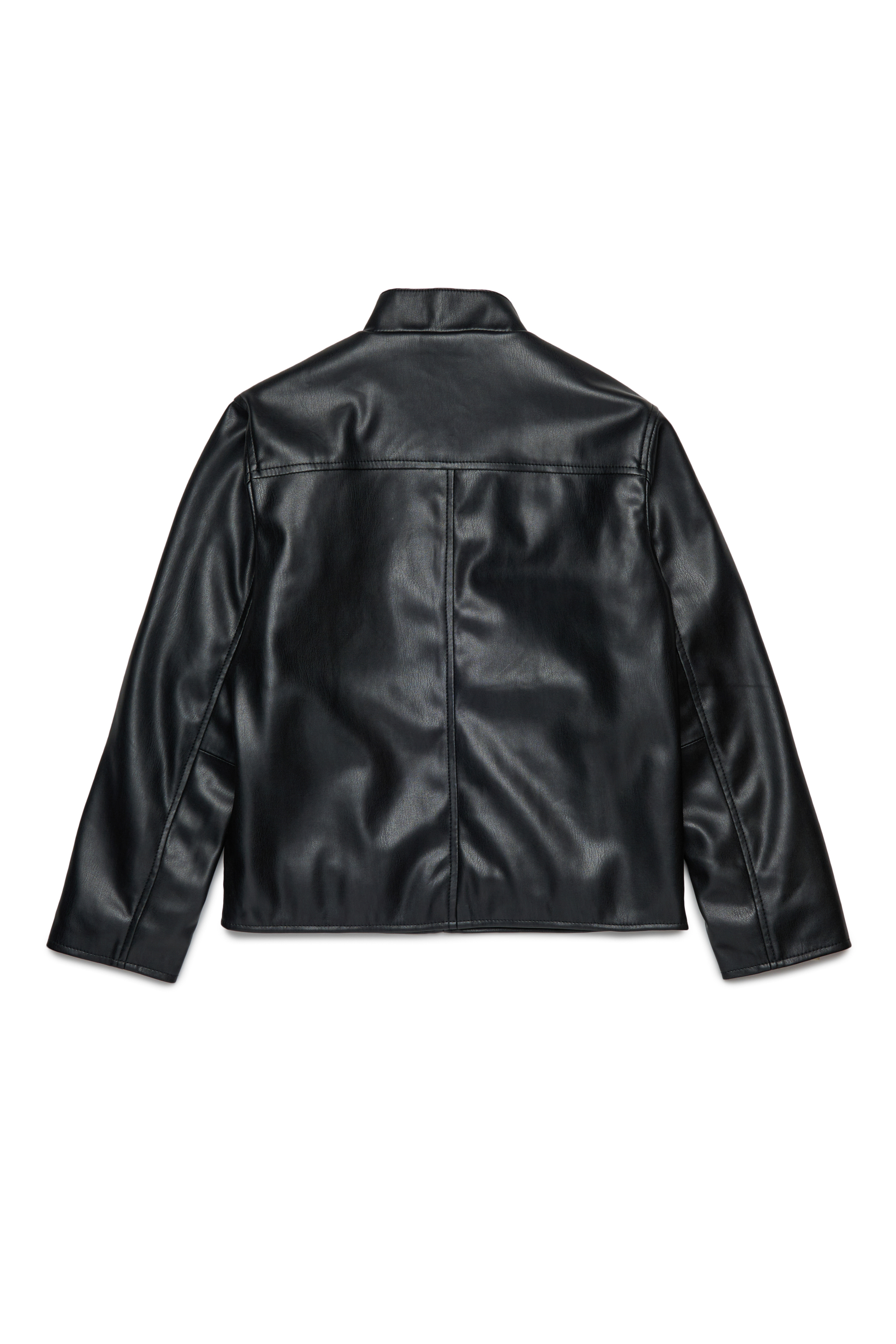 Diesel - JLMETVERT, Man's Jacket in faux leather with logo in Black - 2