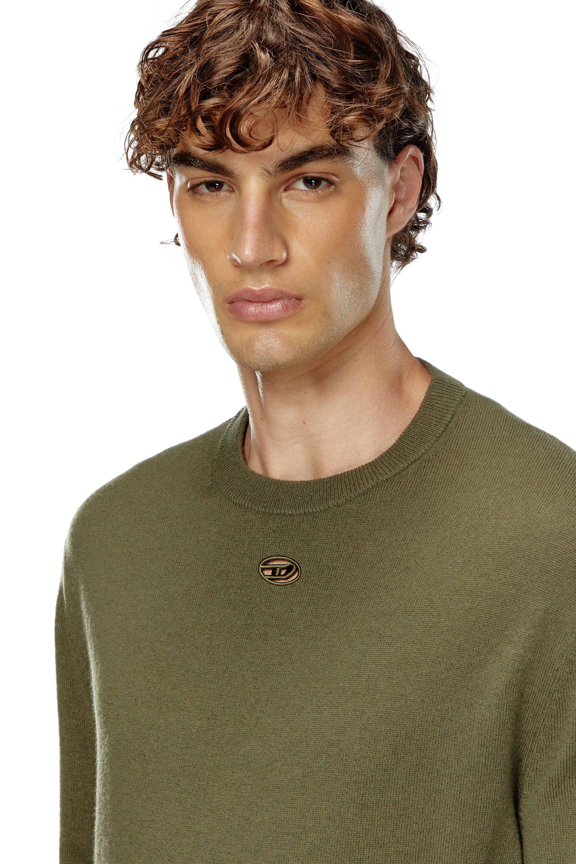 Diesel - K-VIERI, Man's Wool and cashmere jumper in Dark Green - 5